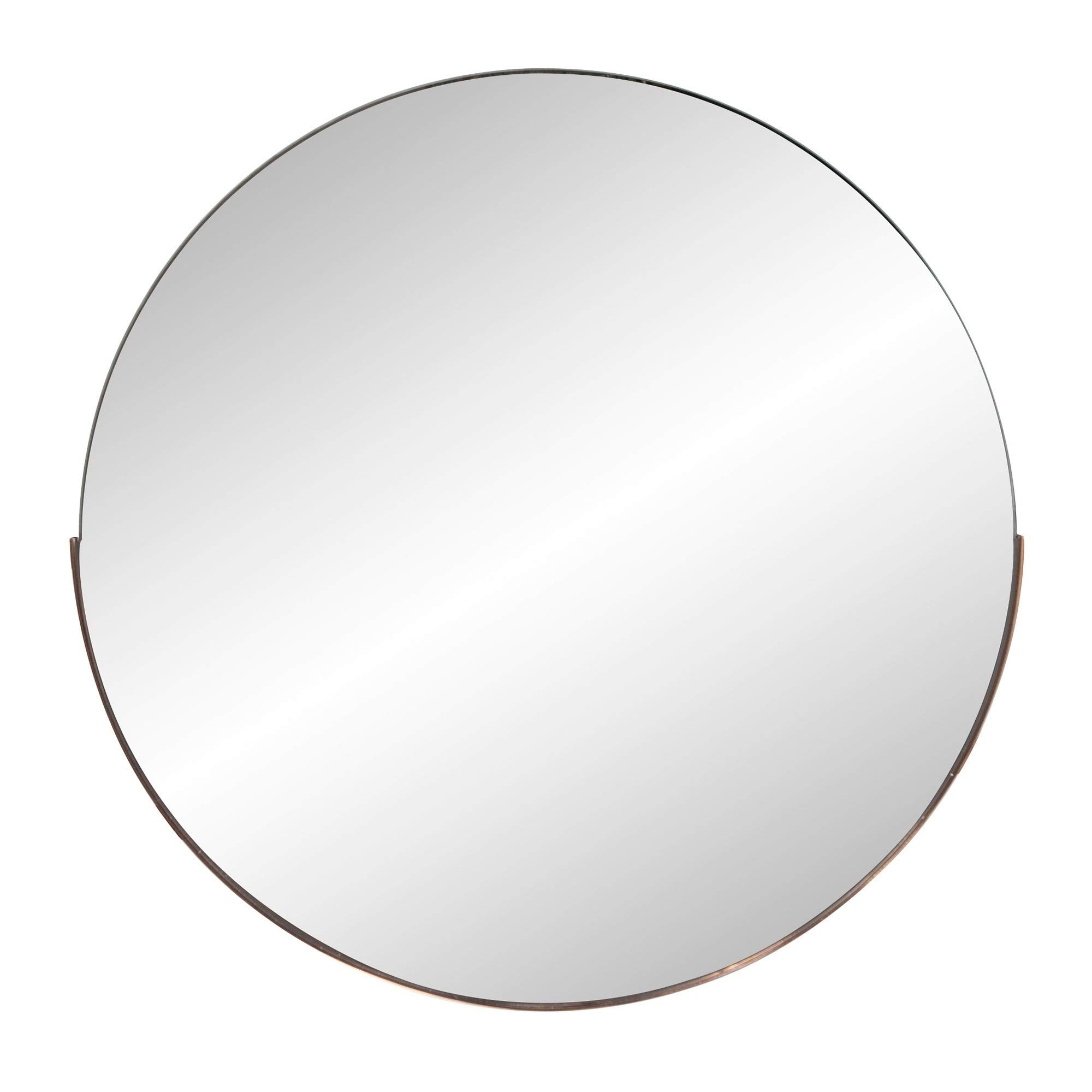 Round Rose Gold Mirror with Beveled Glass Edge - Elegant Wall & Vanity Mirror for Home Decor, Makeup, and Dressing Room