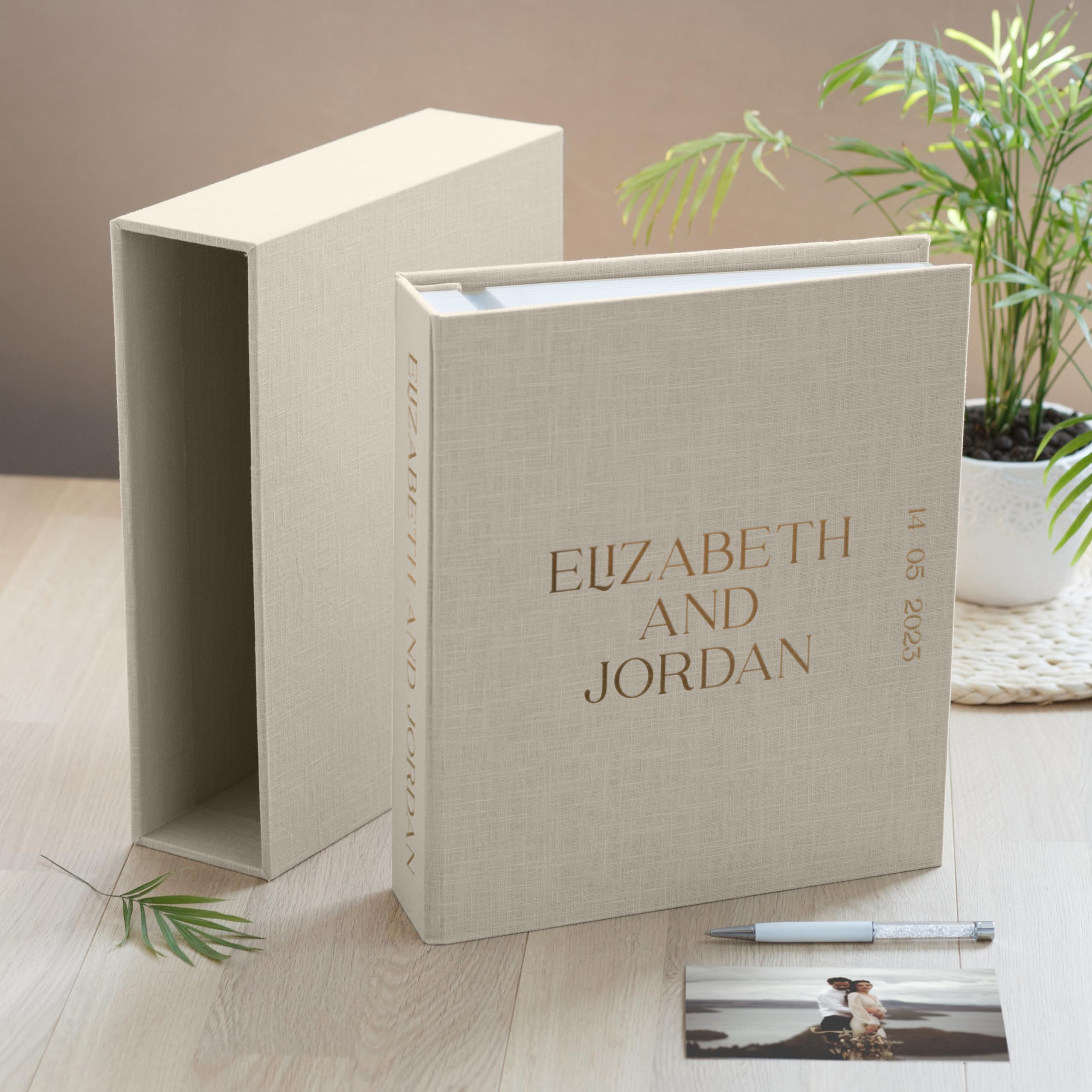 Self-Adhesive Wedding Photo Album | Extra Large Anniversary Scrapbook | Family Travel Memory Book | Easy Mount Photo Album for Weddings, Anniversaries & Vacations