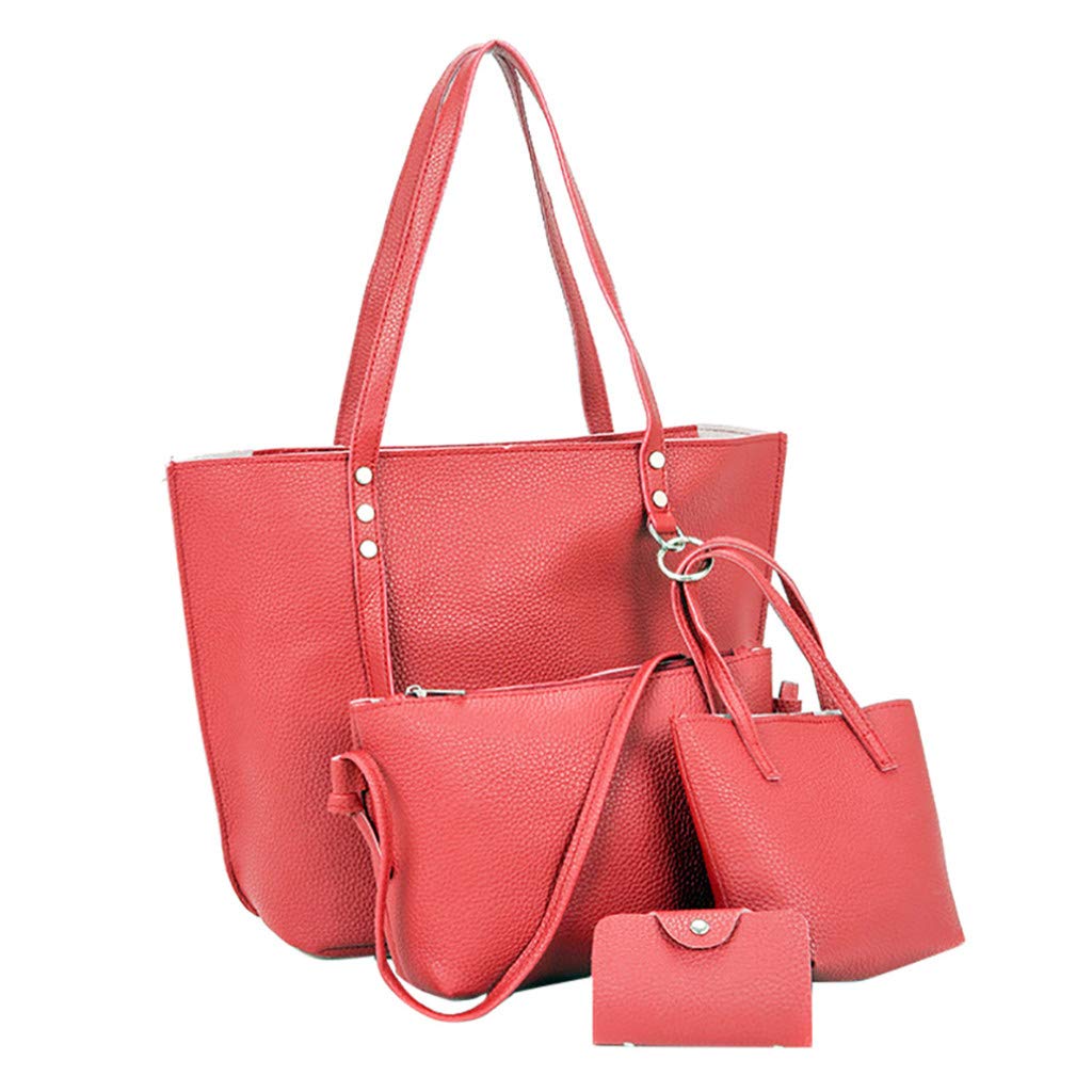 Tantisy Women's 4-Piece Purse Set - Satchel, Shoulder Bag, Tote & Wallet - Stylish Handbags for Work, Travel & Everyday Use