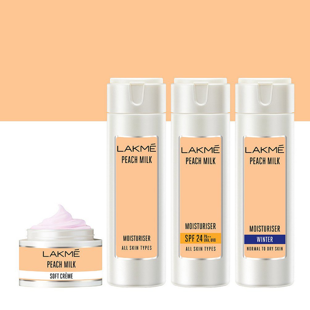 LAKMÉ Peach Milk Moisturizer SPF 24 PA++ Sunscreen Lotion - 120ml | Hydrating Face Moisturizer with Sun Protection | Perfect for Daily Skincare & Outdoor Activities