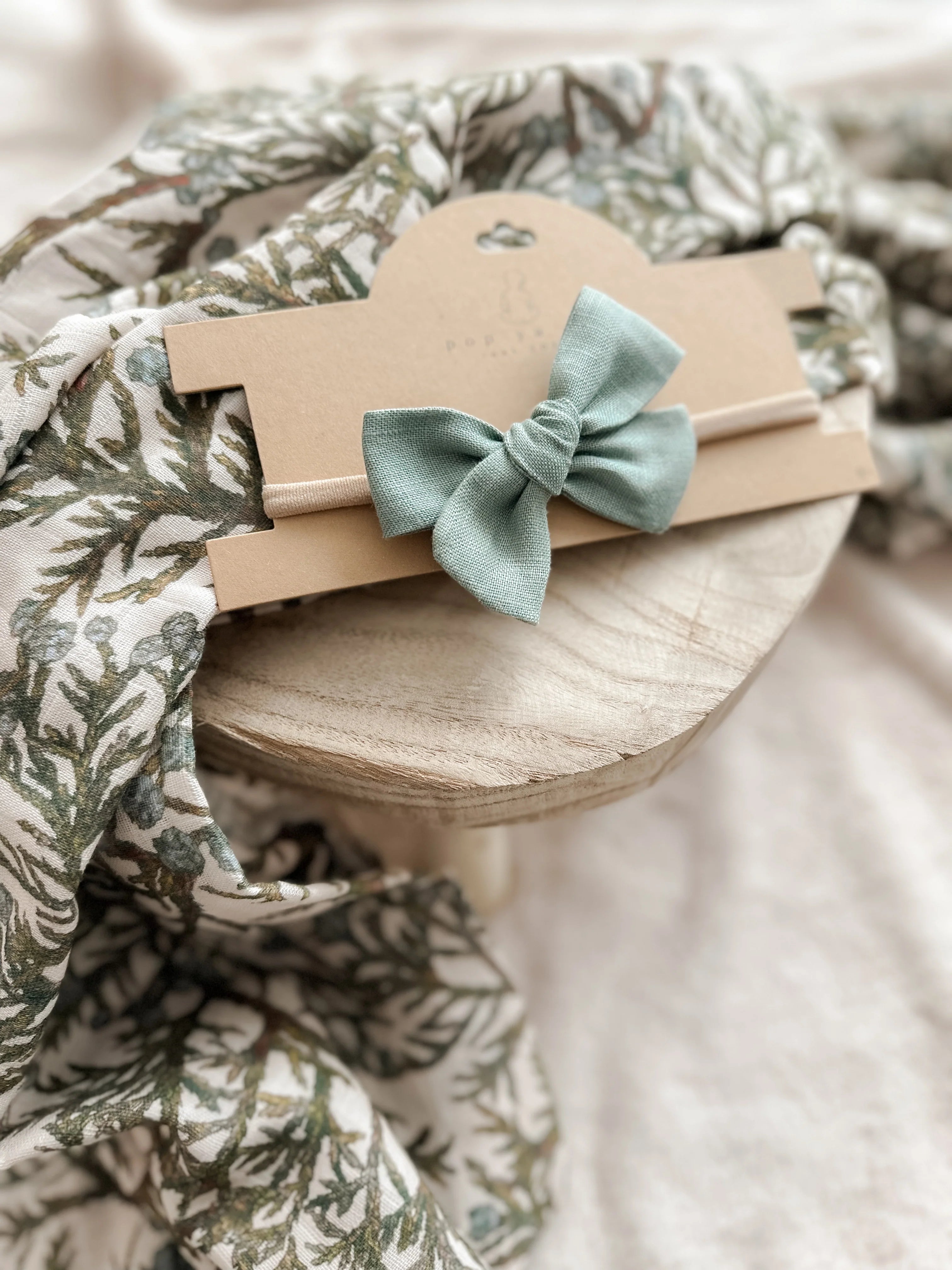 Pop Ya Tot Bow Headband for Baby Girls - Soft Teal Hair Accessory for Newborns, Infants & Toddlers - Perfect for Photos, Parties & Everyday Wear