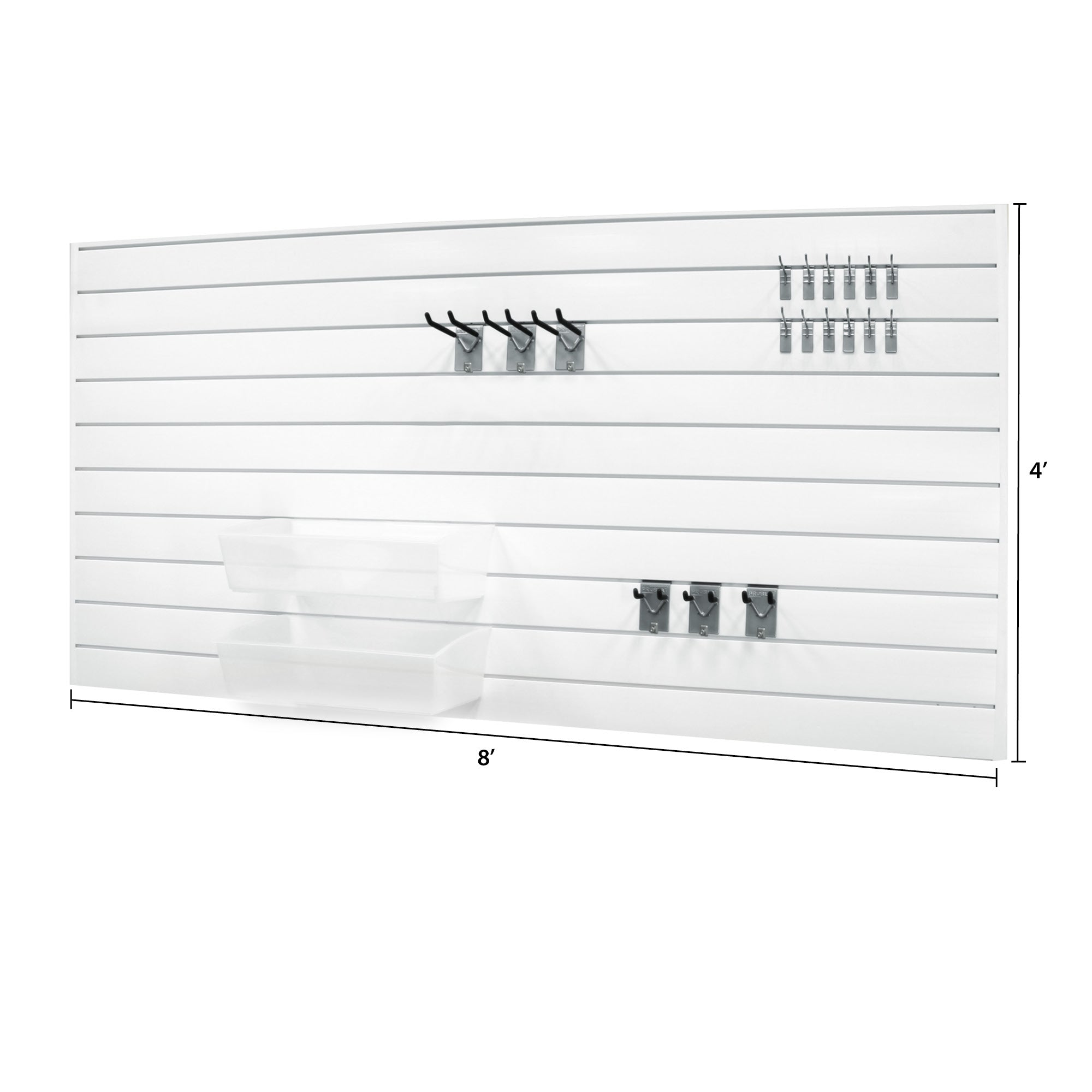 PVC Slatwall Organizer Bundle - Wall Mounted Retail Display System for Stores & Garages - Perfect for Organizing Tools, Accessories & Retail Merchandise