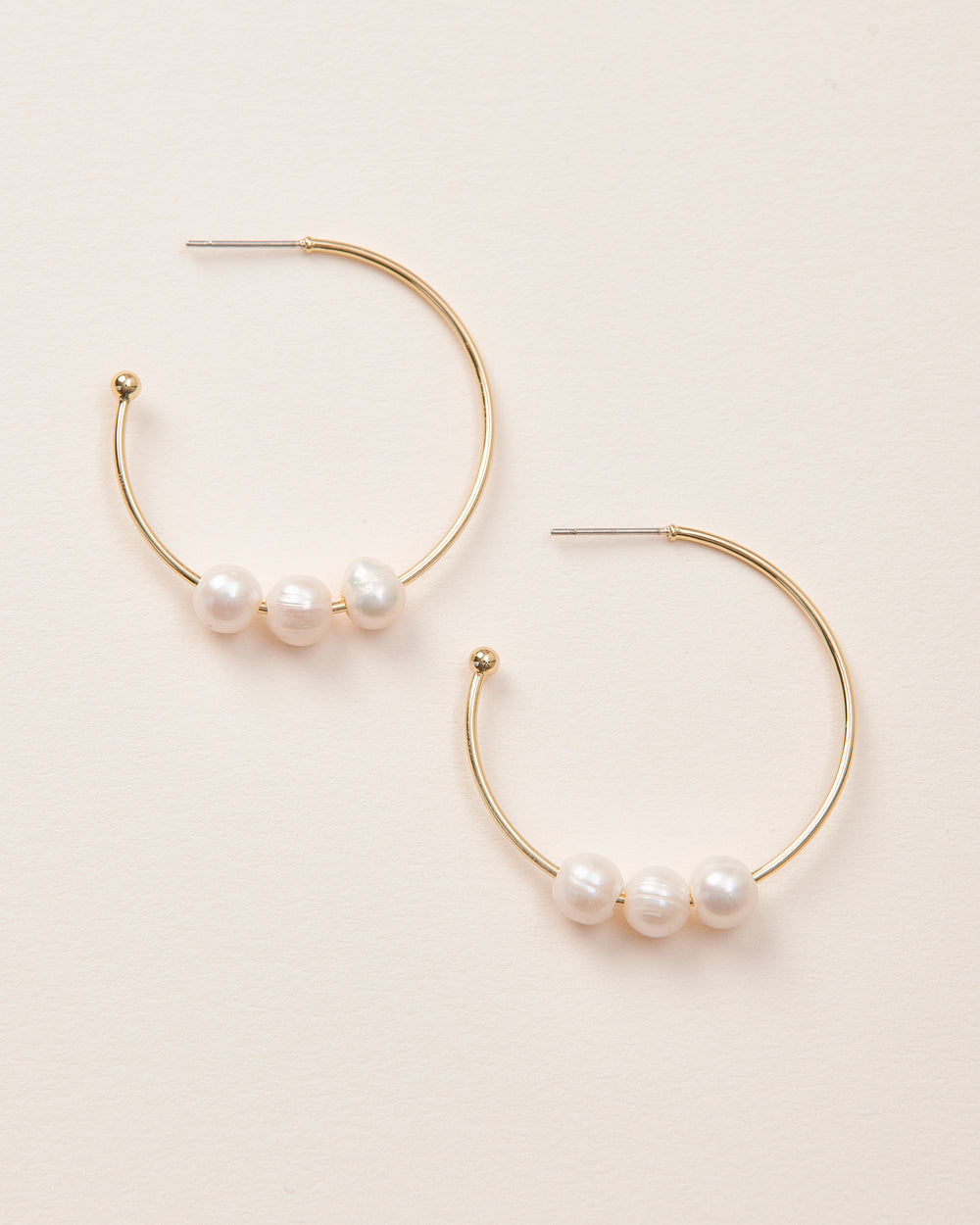 Maisie Pearl Hoops | Elegant Gold-Plated Pearl Earrings for Women | Perfect for Weddings, Parties & Everyday Wear