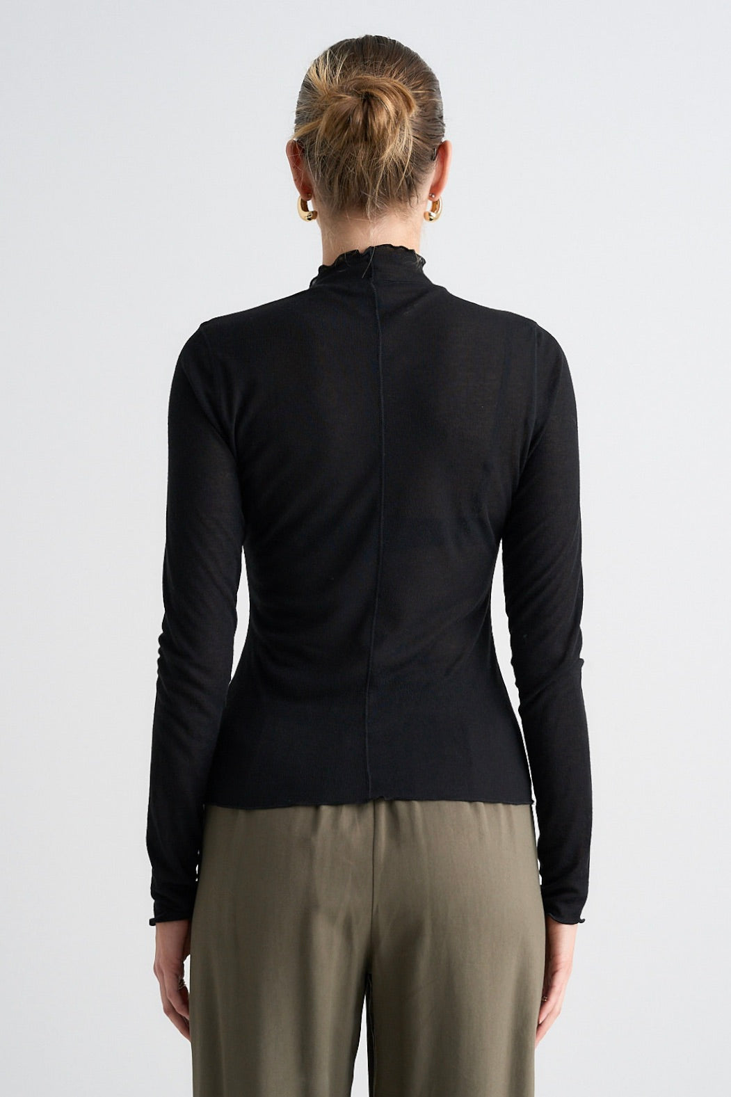 Asher Black Long Sleeve Lettuce Edge Knit Top for Women | Casual Chic Layering Piece for Fall & Winter | Perfect for Office, Dates & Everyday Wear