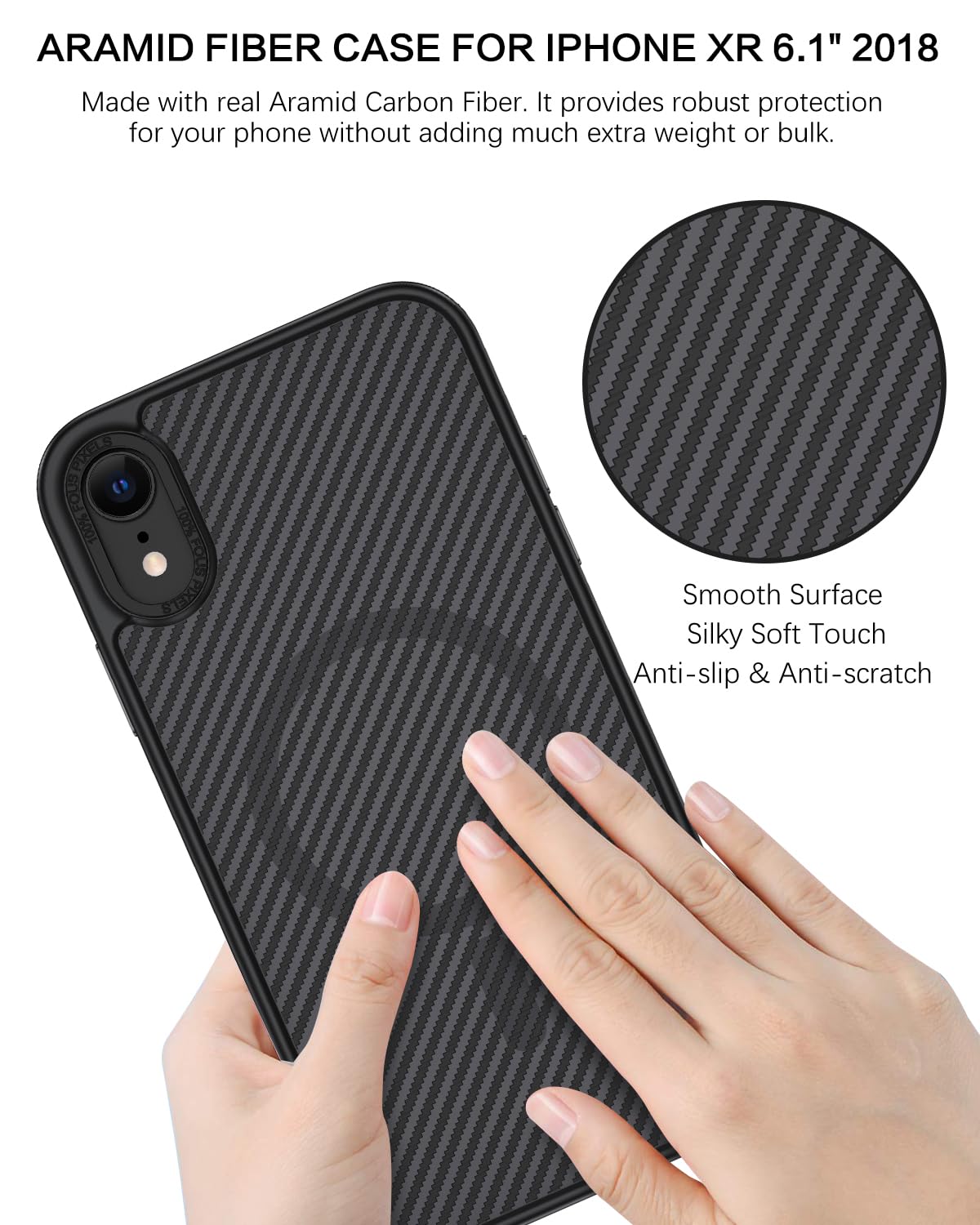 Magnetic iPhone XR Case with MagSafe - Slim Carbon Fiber Shockproof Protective Cover for iPhone XR 6.1