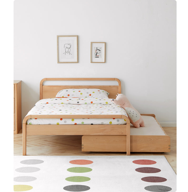 Solid Beech Wood Space-Saving Bunk Bed with Guardrails - Sturdy Twin Over Twin Loft Bed for Kids & Teens - Perfect for Small Bedrooms, Guest Rooms & Dormitories