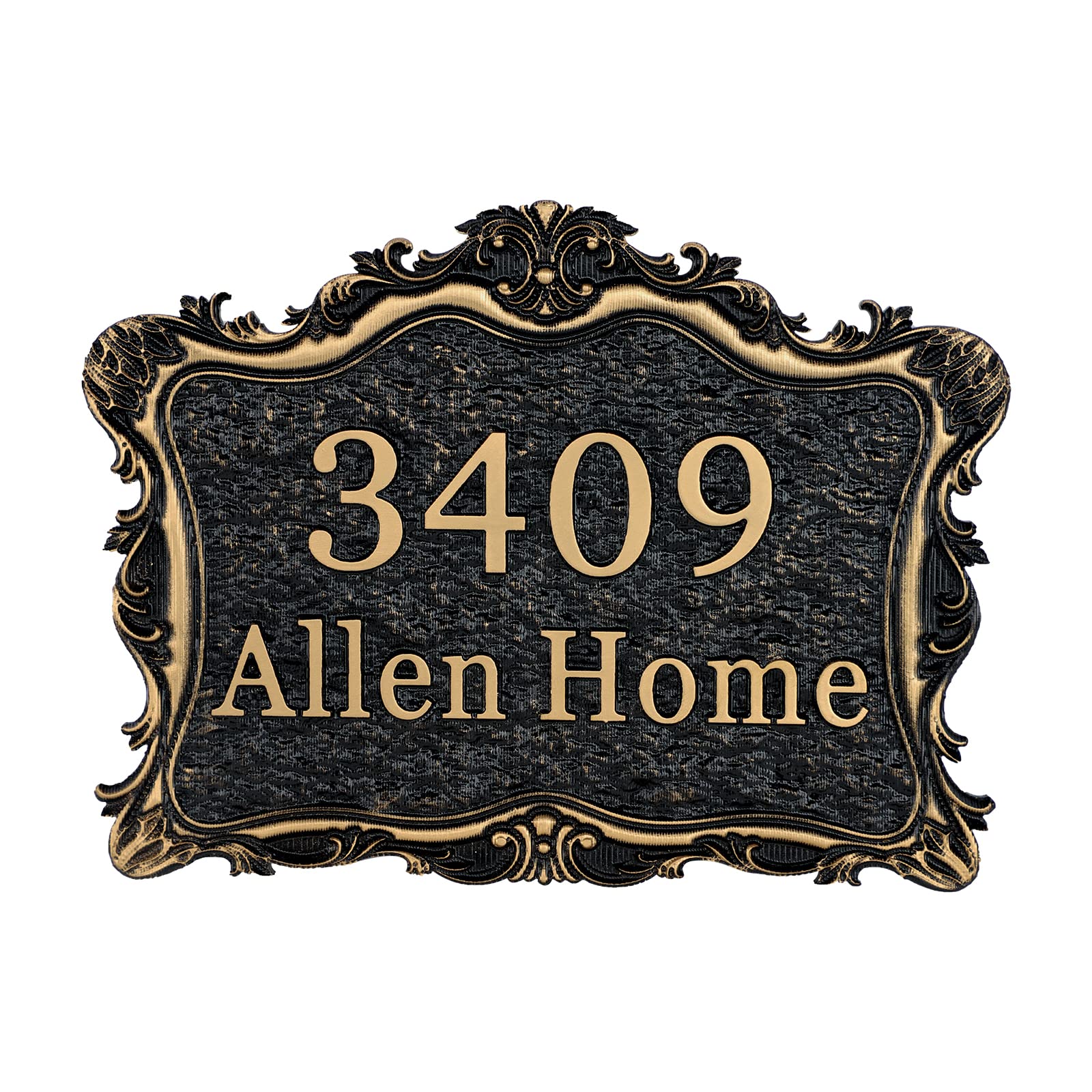 Custom Cast Metal House Address Plaque - Personalized Wall Mounted Home Number Sign for Mailbox & Street Name Plate - Durable Acrylic Door Number Plate for Residential & Commercial Properties