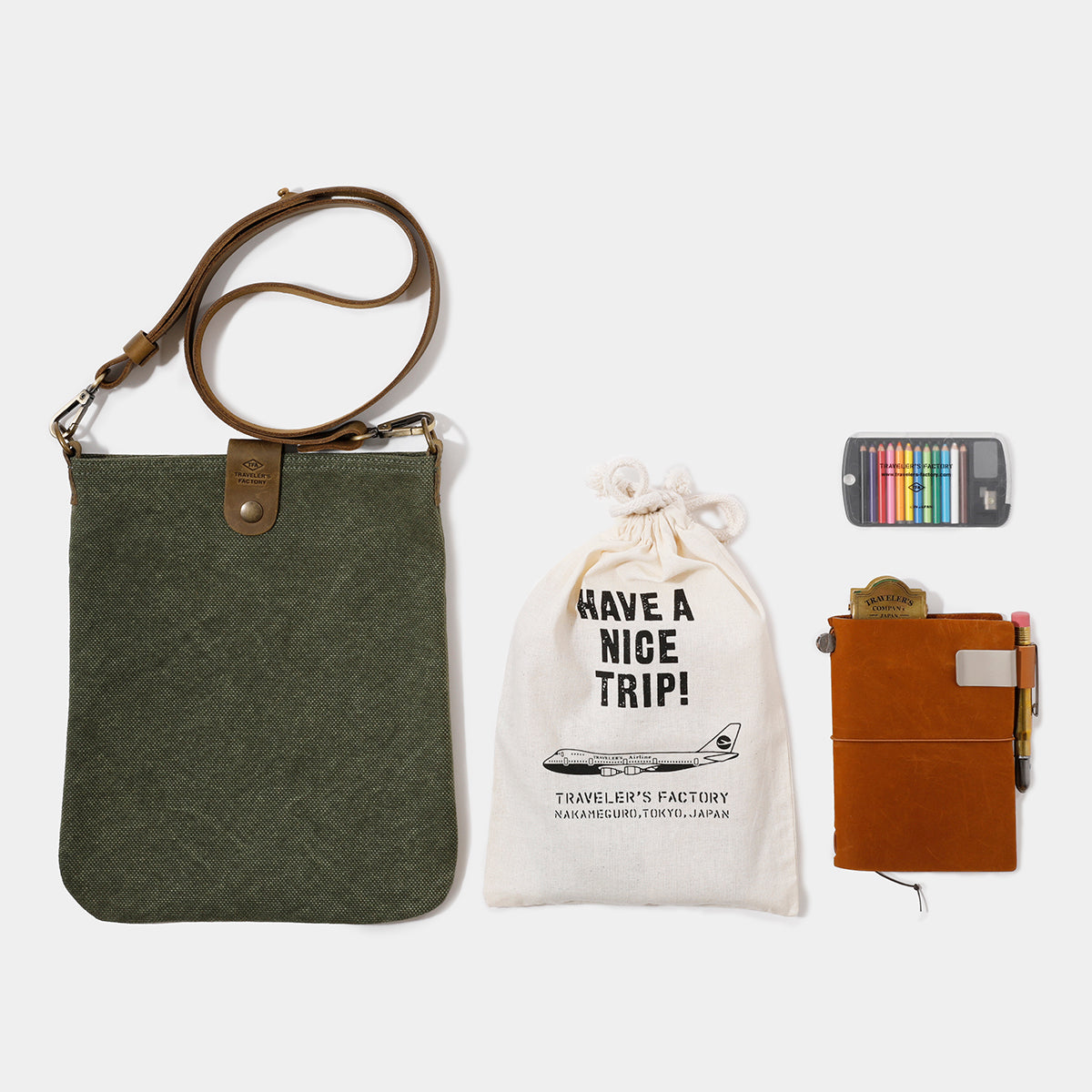 TRAVELER'S COMPANY Canvas Shoulder Bag - Compact S Size in Black | Durable & Stylish Travel Bag for Commuting, Work & Everyday Use