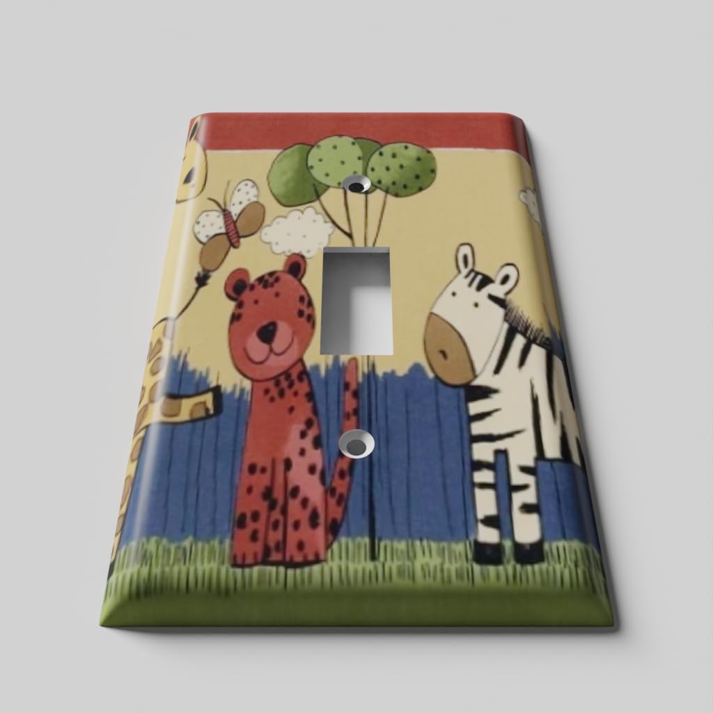 Animal Birthday Party Light Switch Cover - Toggle Wall Plate for Kids Room