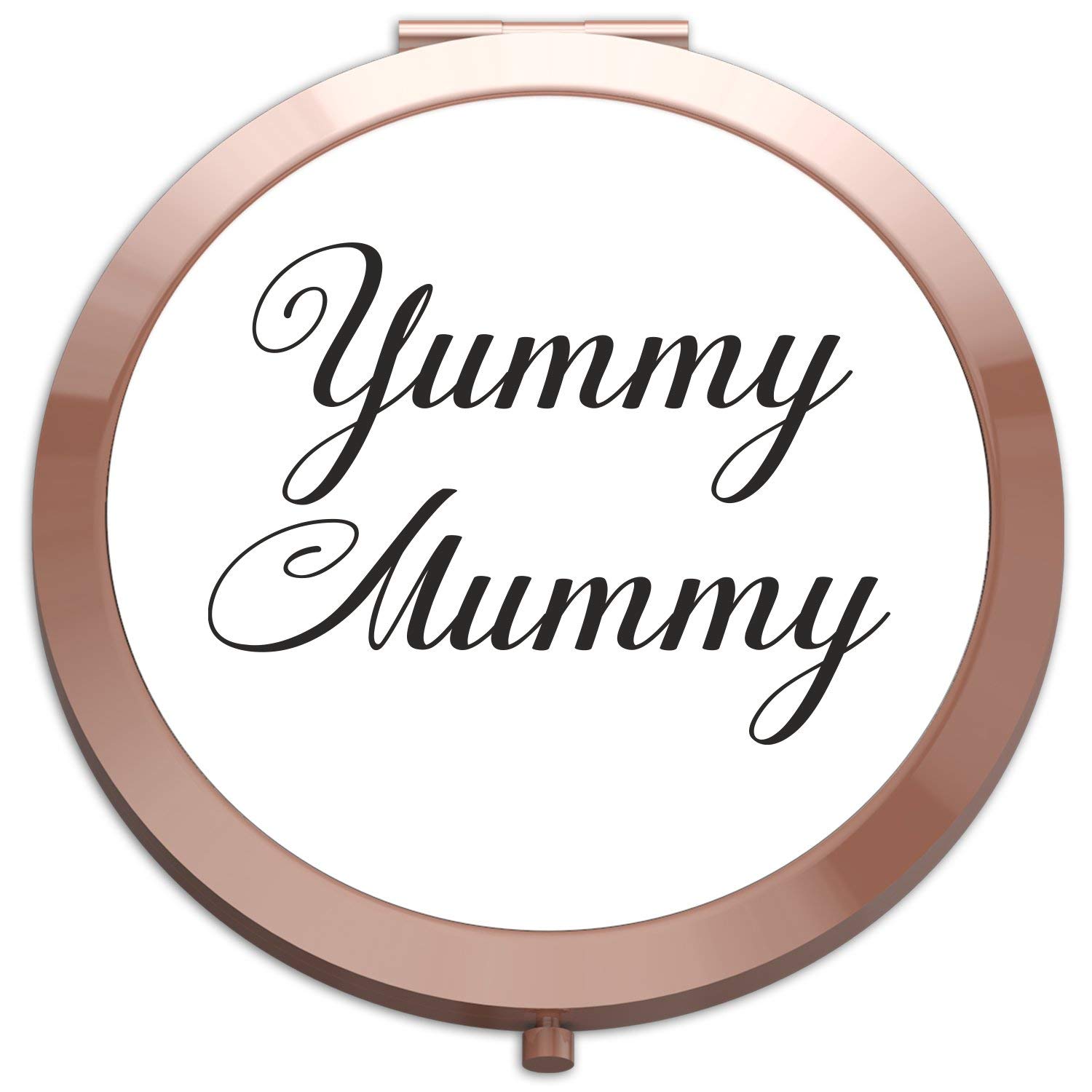 Elegant Rose Gold Folding Compact Pocket Mirror - Round Circle Shape for Makeup & Travel | Perfect for Handbags, Vanity & On-the-Go Touch Ups
