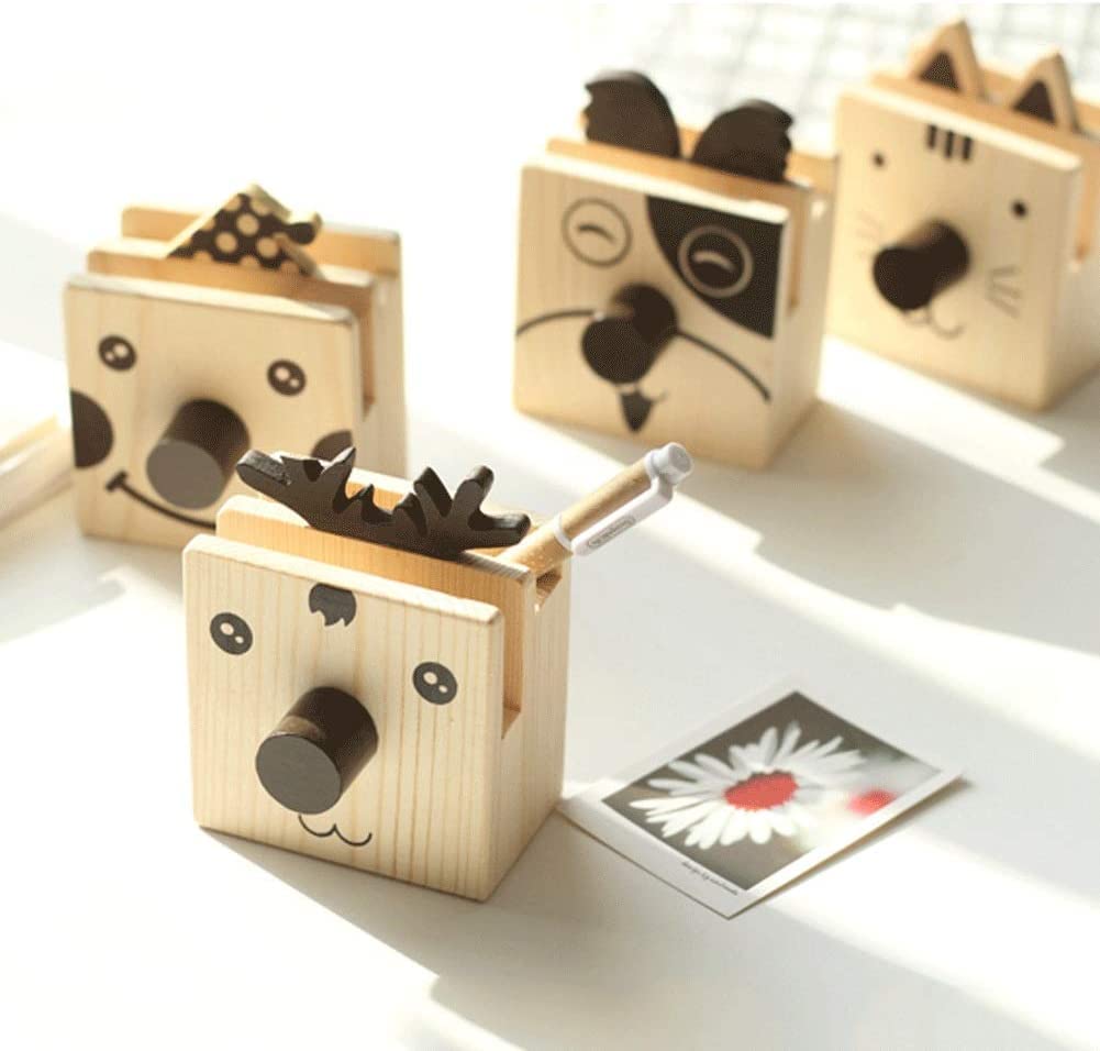 Solid Wood Pen Holder with Glasses Frame & Phone Storage - Cute Animal Desk Organizer for Pencils, Pens & Office Supplies - Perfect for Home, Office & School Workspace Organization