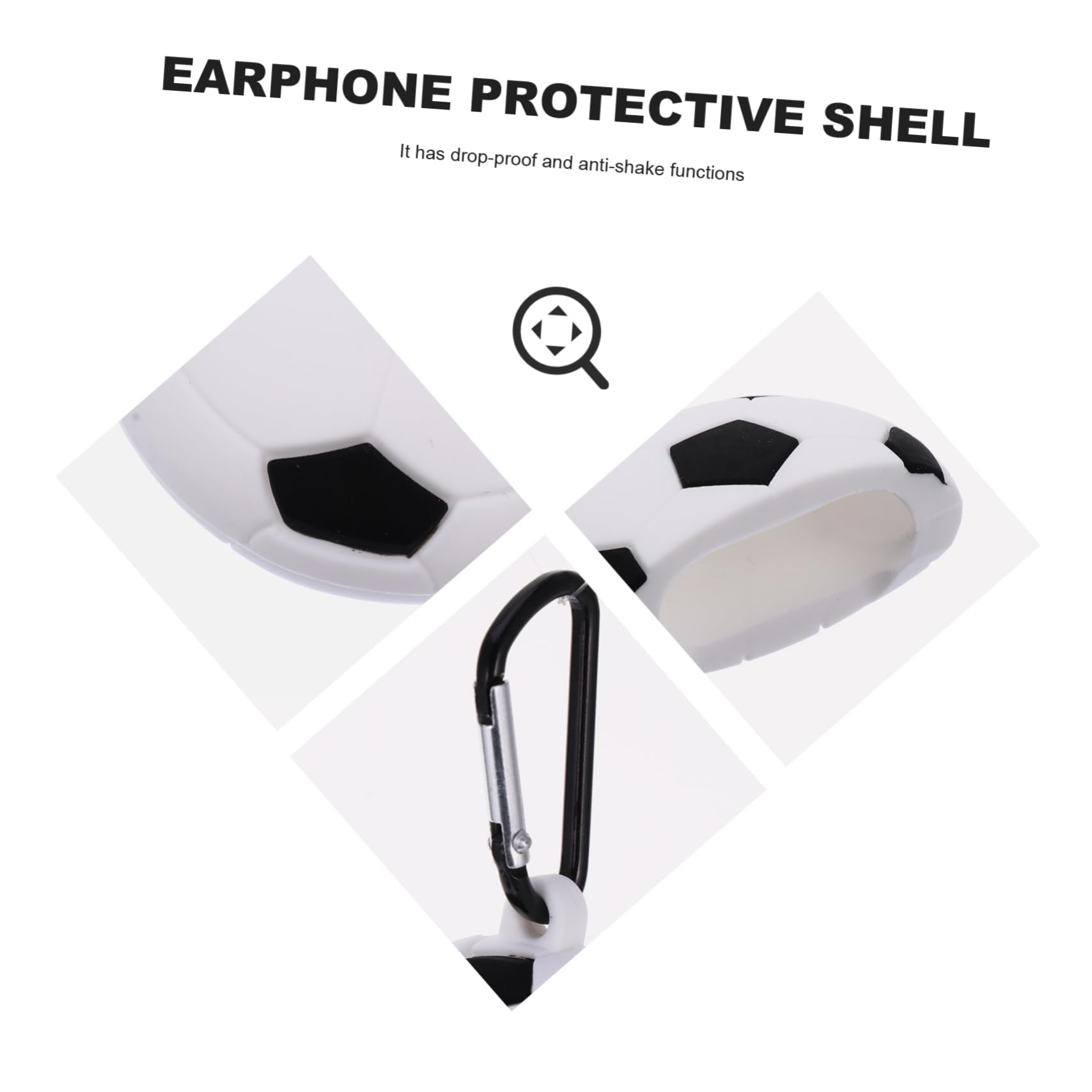 Premium 1-Piece Football Shaped Headphone Case - 3D Soccer Design Protective Sleeve for Earphones & Headsets | Portable Storage for Sports, Travel & School Accessories