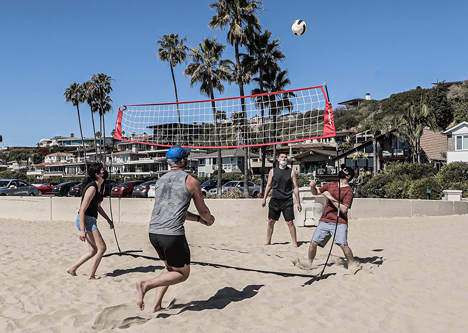 PowerNet Freestanding Volleyball Warm Up Net - Portable Training Net for Indoor & Outdoor Practice - Perfect for Backyard, Beach, and Gym Volleyball Drills