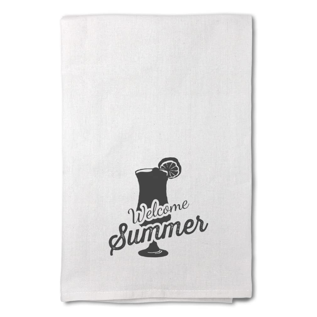 Lemon Print Flour Sack Kitchen Towels - Mothers Day Decor, Summer Welcome Dish Towels, Cute Cleaning Supplies for Kitchen & Home - Perfect for Gifts, Parties & Seasonal Decorations