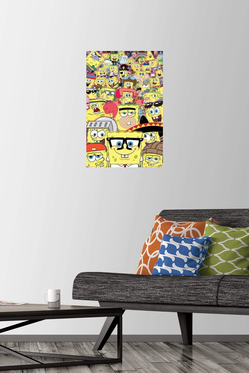 Trends International Nickelodeon SpongeBob SquarePants Disguise Wall Poster - 14.72 x 22.37 Inches Premium Quality Poster with Push Pins - Perfect for Kids' Bedroom Decor, Game Room & Classroom Wall Art