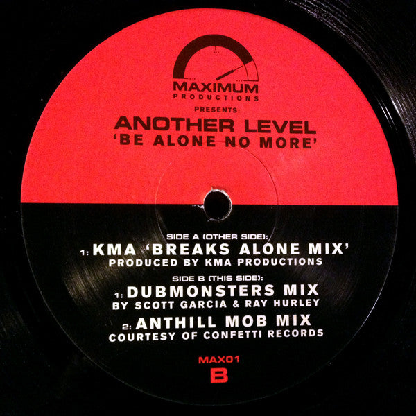 Another Level – Be Alone No More Maximum Productions MAX01 – Vinyl Record for Music Lovers & Collectors – Perfect for Home Listening & DJ Sets
