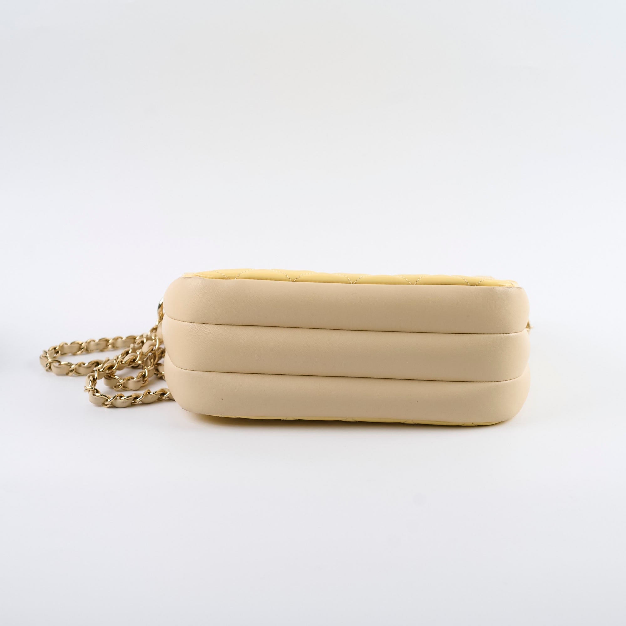 Chanel Patent Leather Shoulder Bag Ivory & Yellow - Luxury Designer Handbag for Women | Perfect for Parties, Weddings & Evening Events