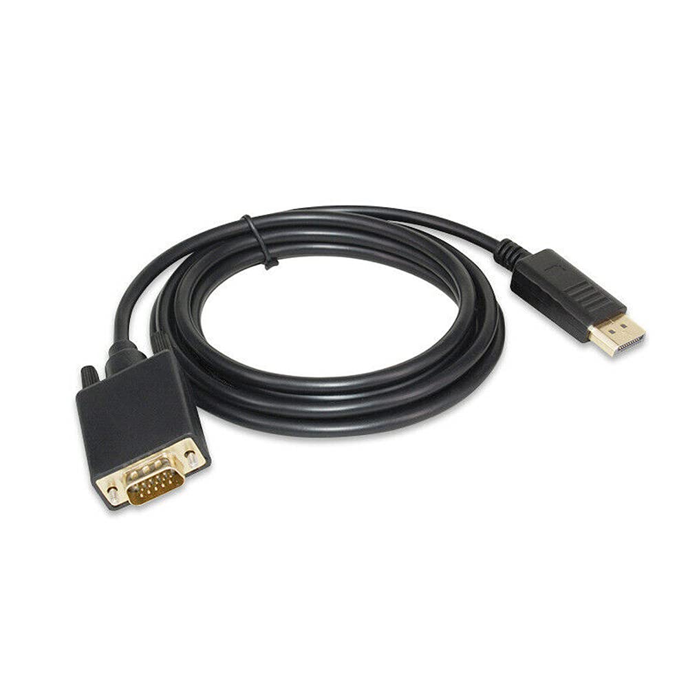 axGear 6Ft DisplayPort to VGA Cable - DP Male to VGA Male Adapter - 1080P Full HD Resolution - Compatible with Laptop, PC, Monitor - Perfect for Home Office, Gaming & Multimedia Setup