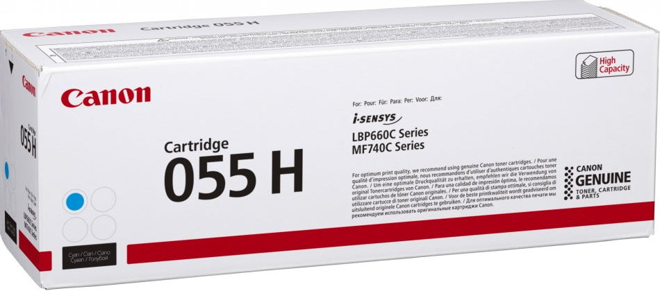Canon 055H Cyan Toner Cartridge - High-Quality Replacement for Canon Printers | Perfect for Home & Office Printing