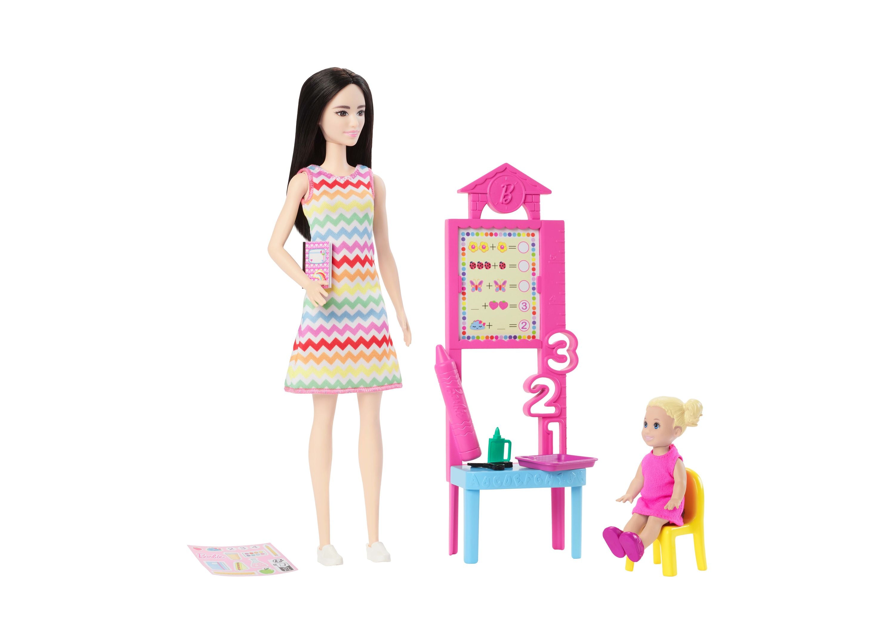 Barbie Teacher Doll Set with Blonde Fashion Doll, Toddler Student & Classroom Accessories - Perfect for Pretend Play, School Role Play & Educational Toys for Kids