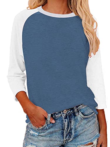 3/4 Sleeve Tee Blue-2