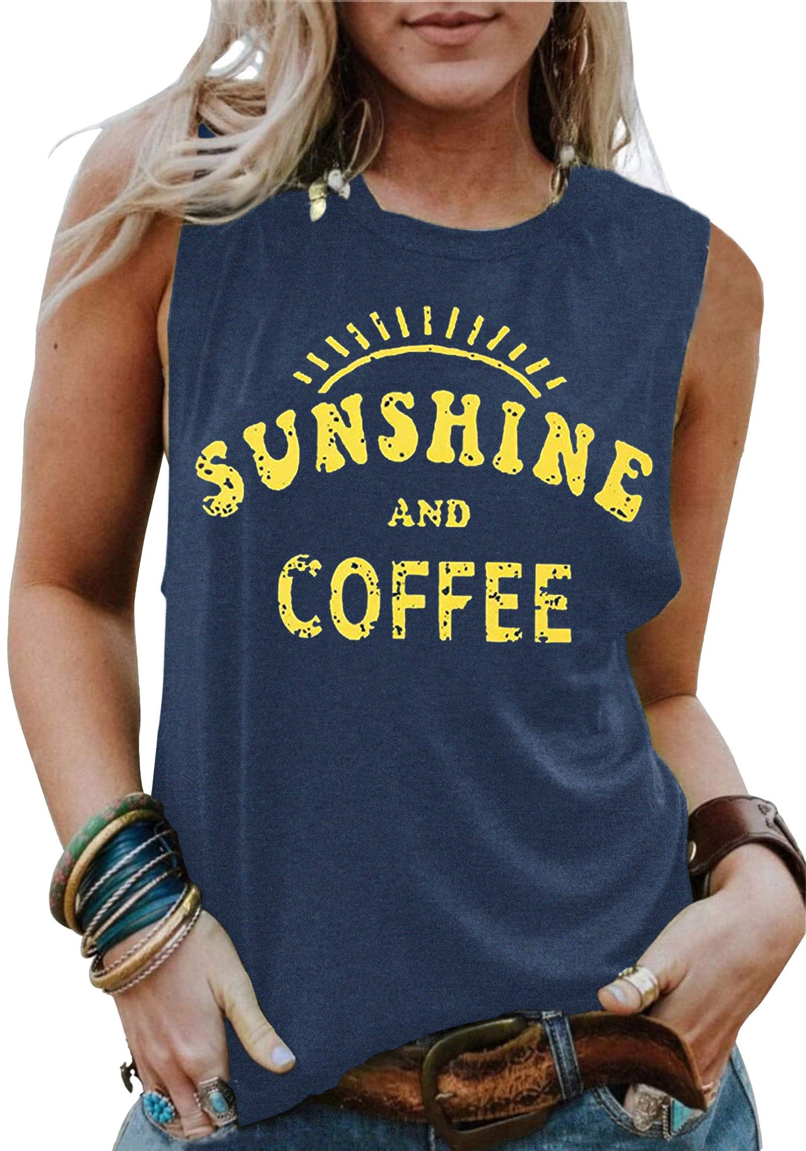 LAZYCHILD 'The Lake is My Happy Place' Women's Graphic Tank Top - Sleeveless Summer Cami Tee for Beach, Vacation & Outdoor Activities