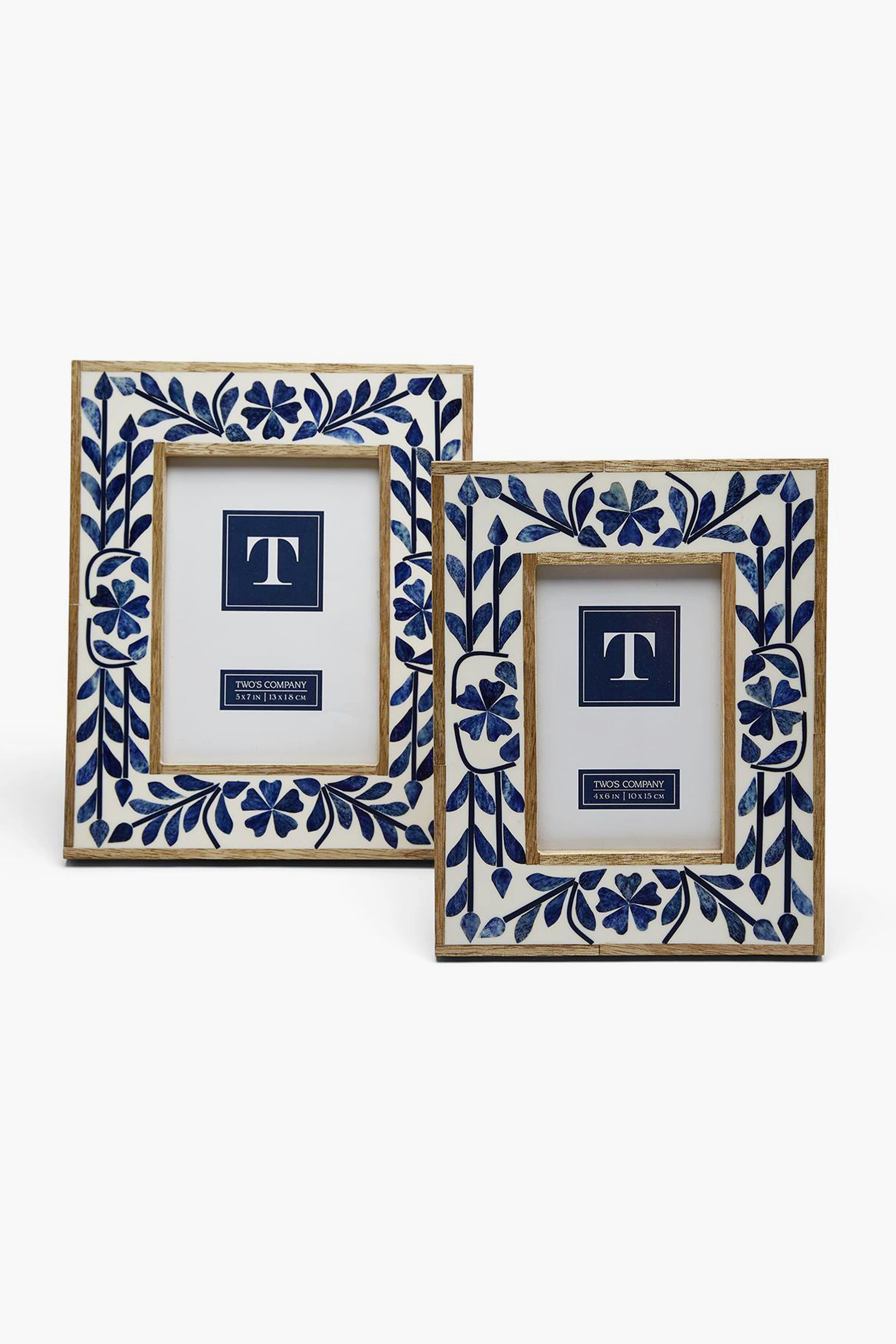 5x7 Blue Belle Bone Inlay Photo Frame - Handcrafted Vintage Wall Decor for Home, Office & Gifts - Perfect for Wedding Photos, Family Portraits & Art Display