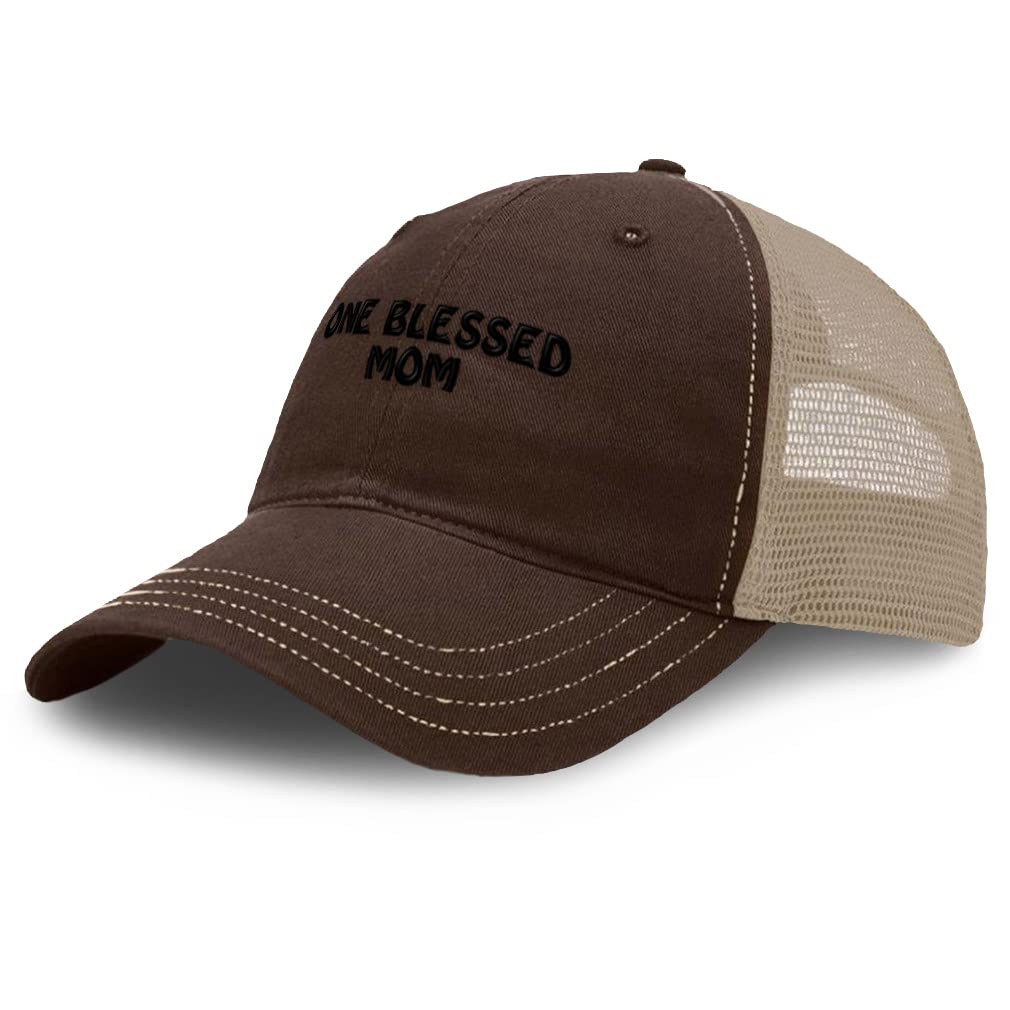 Custom Blessed Mom & Family Baseball Cap - Soft Cotton & Mesh Adjustable Hat for Women - Perfect for Mother's Day, Family Outings & Sports Events