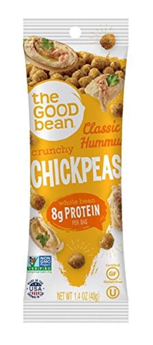 The Good Bean, Chickpea Snacks Grab & Go Classic Hummus - Gluten Free, Nut Free, Vegan, Non-GMO, 1.4 oz (Pack of 6) - Healthy On-The-Go Snack for Work, School & Travel