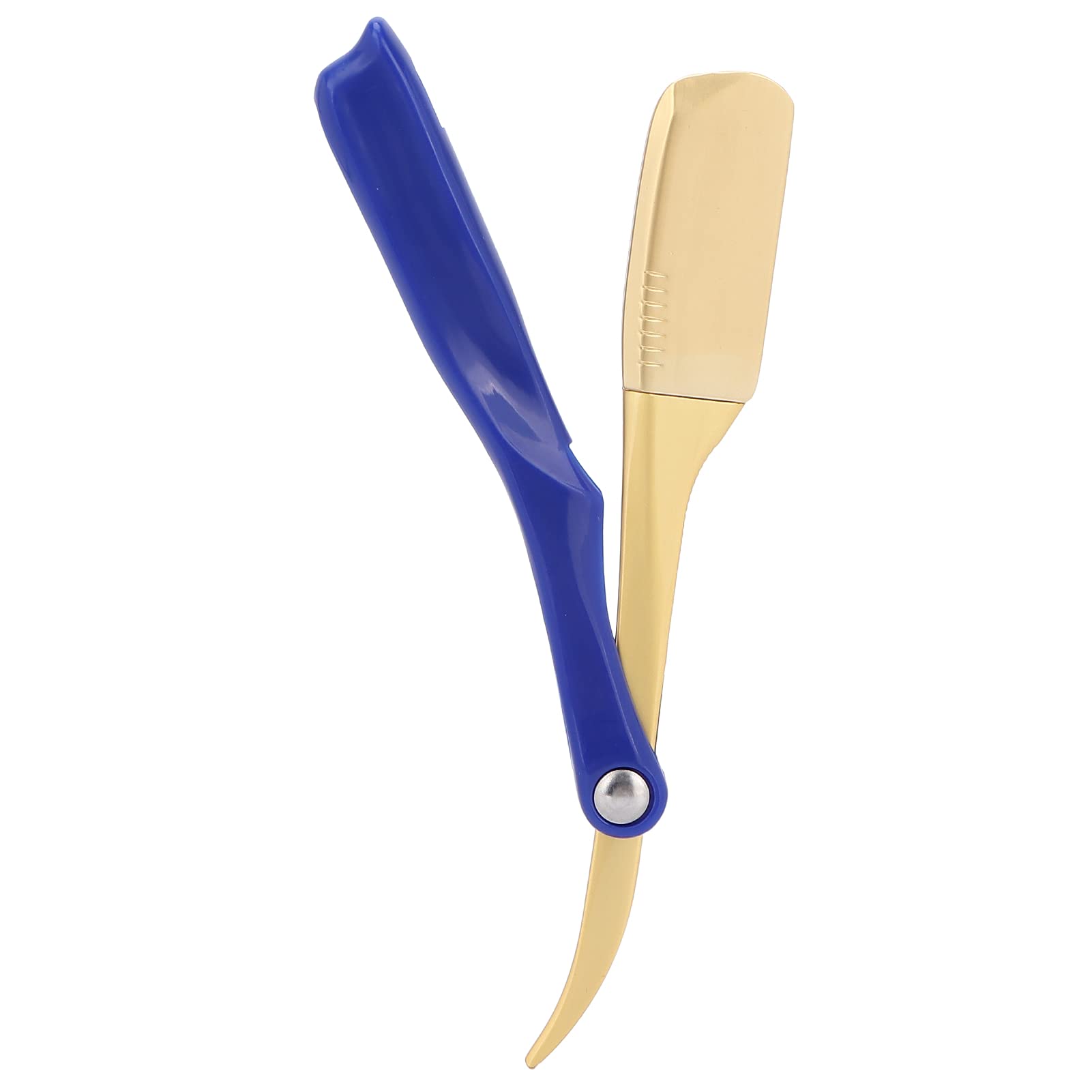 Premium Men's Manual Razor Holder - Golden Head & Blue Eyebrow Shaver Stand for Grooming, Hair Trimmer Organizer (Blade Not Included) | Perfect for Home Barbershop & Travel Shaving Kit Accessories