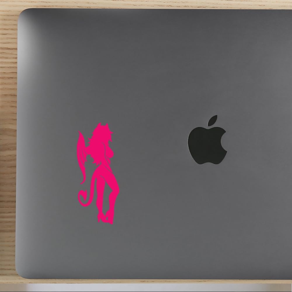 Premium Waterproof Vinyl Decal Stickers Set of 2 - Sexy Devil Girl Design for Laptop, Phone, Helmet, Car, Mug & Wall Decor | Cute Pink Aesthetic Stickers for Teens Room, Water Bottle, Skateboard & DIY Projects