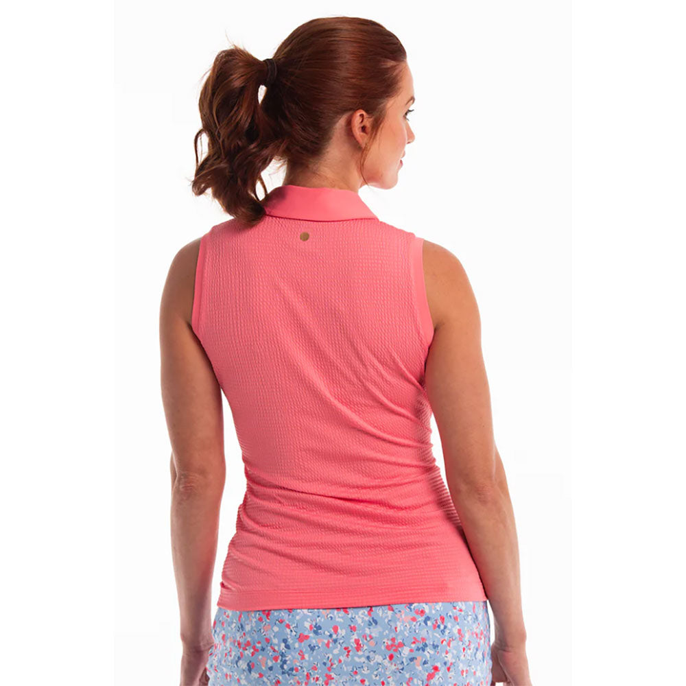 EP NY Seersucker Shawl Collar Women's Short Sleeve Golf Polo Shirt - Breathable & Stylish Ladies' Golf Top for Summer, Perfect for Golfing, Tennis & Casual Outings