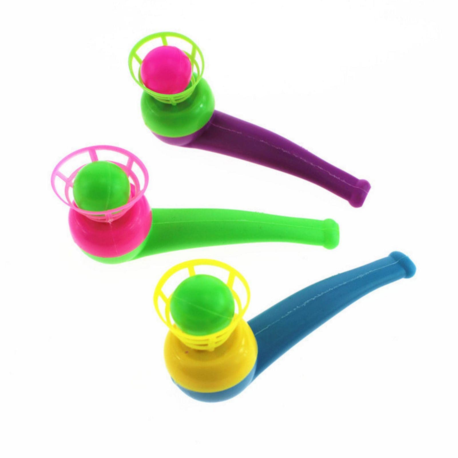 1/5/10 Pack Floating Blow Pipe Balls - Fun Balance Blowing Ball Toys for Kids, Stress Relief & Party Games - Random Colors for Indoor & Outdoor Play