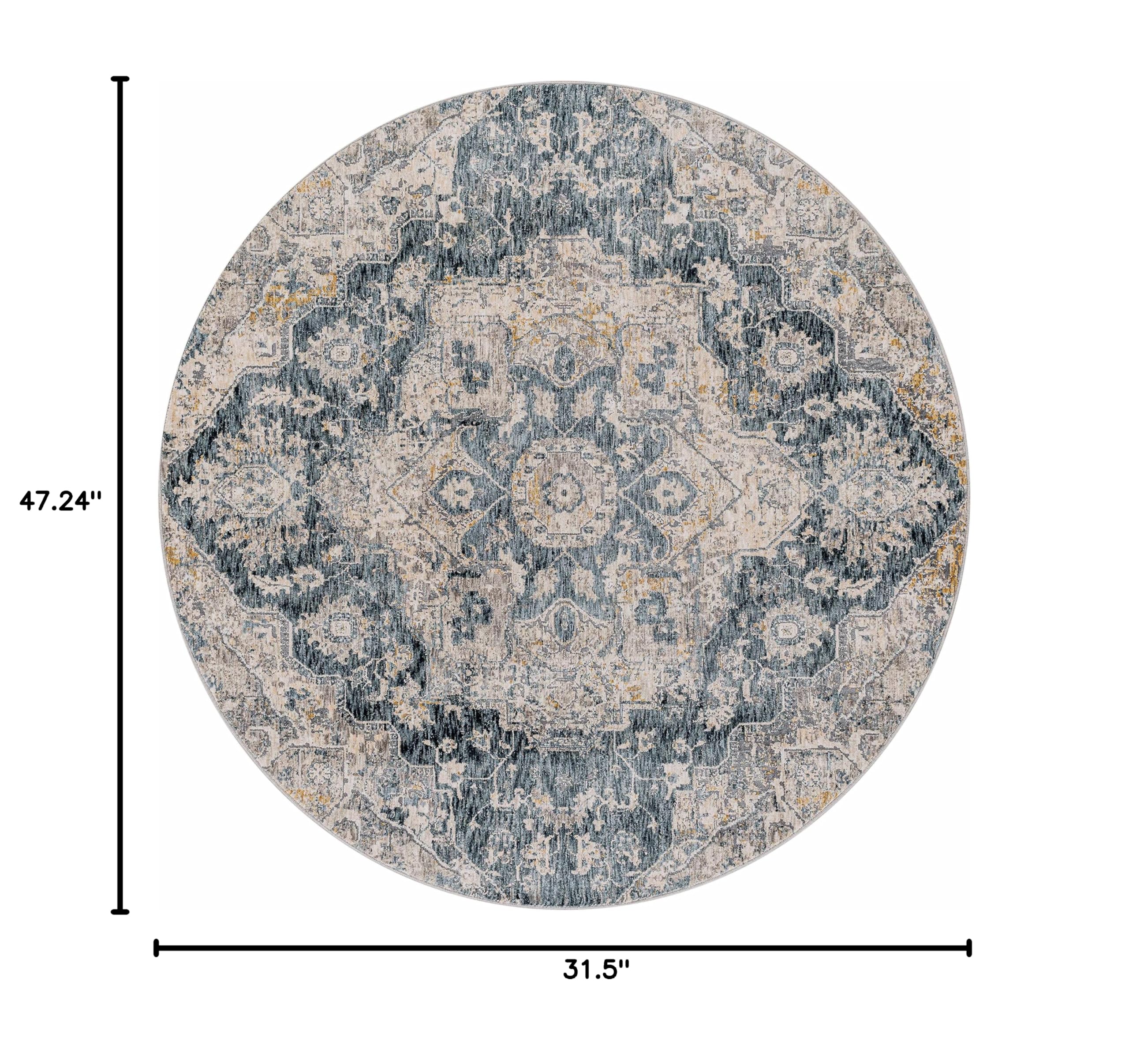 Hauteloom Beaudesert Modern Area Rug for Living Room & Bedroom - Soft Brown, Gray, Blue Handwoven Rug - 2'7