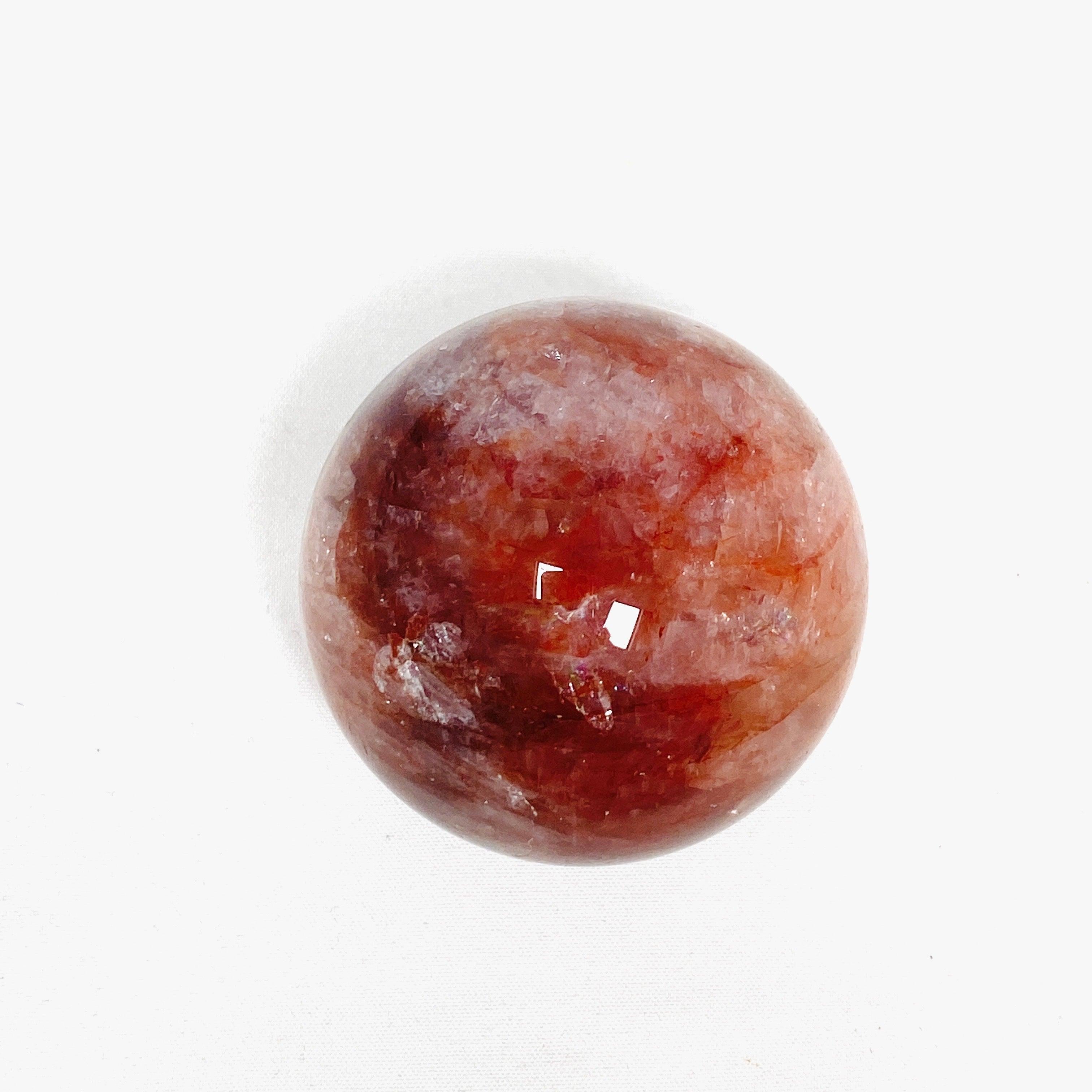 Natural Fire Quartz Sphere FQS 07 - Healing Crystal for Meditation, Reiki & Home Decor | Perfect for Spiritual Healing, Energy Work & Feng Shui
