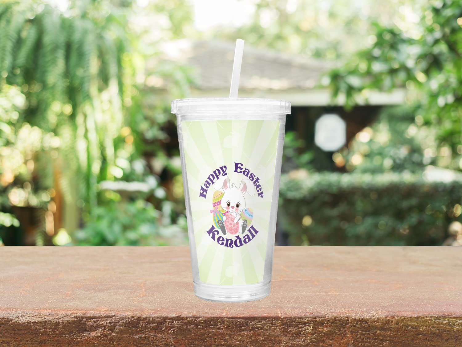 Personalized Easter Bunny Double Wall Insulated Tumbler with Straw & Lid - 20oz Easter Gift for Women, Men, Kids - Perfect for Spring Picnics, Easter Egg Hunts & Outdoor Activities