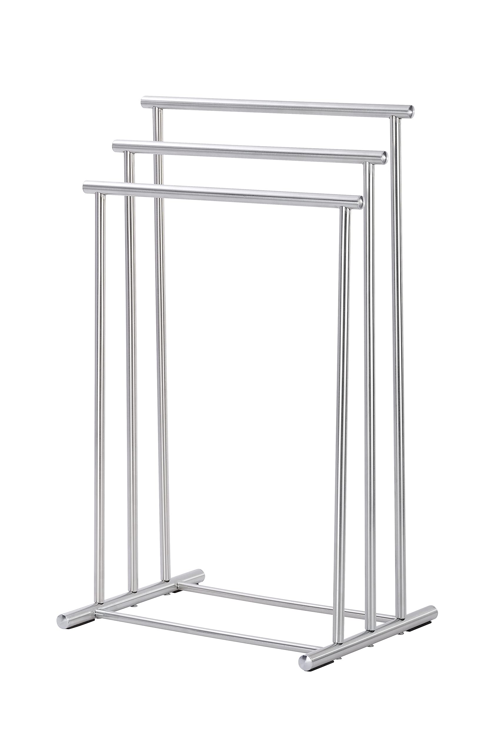 WENKO Stainless Steel Towel Rack & Clothes Stand - Silver, 37 x 50 x 76 cm - Space Saving Bathroom & Bedroom Organizer for Towels, Robes & Clothes