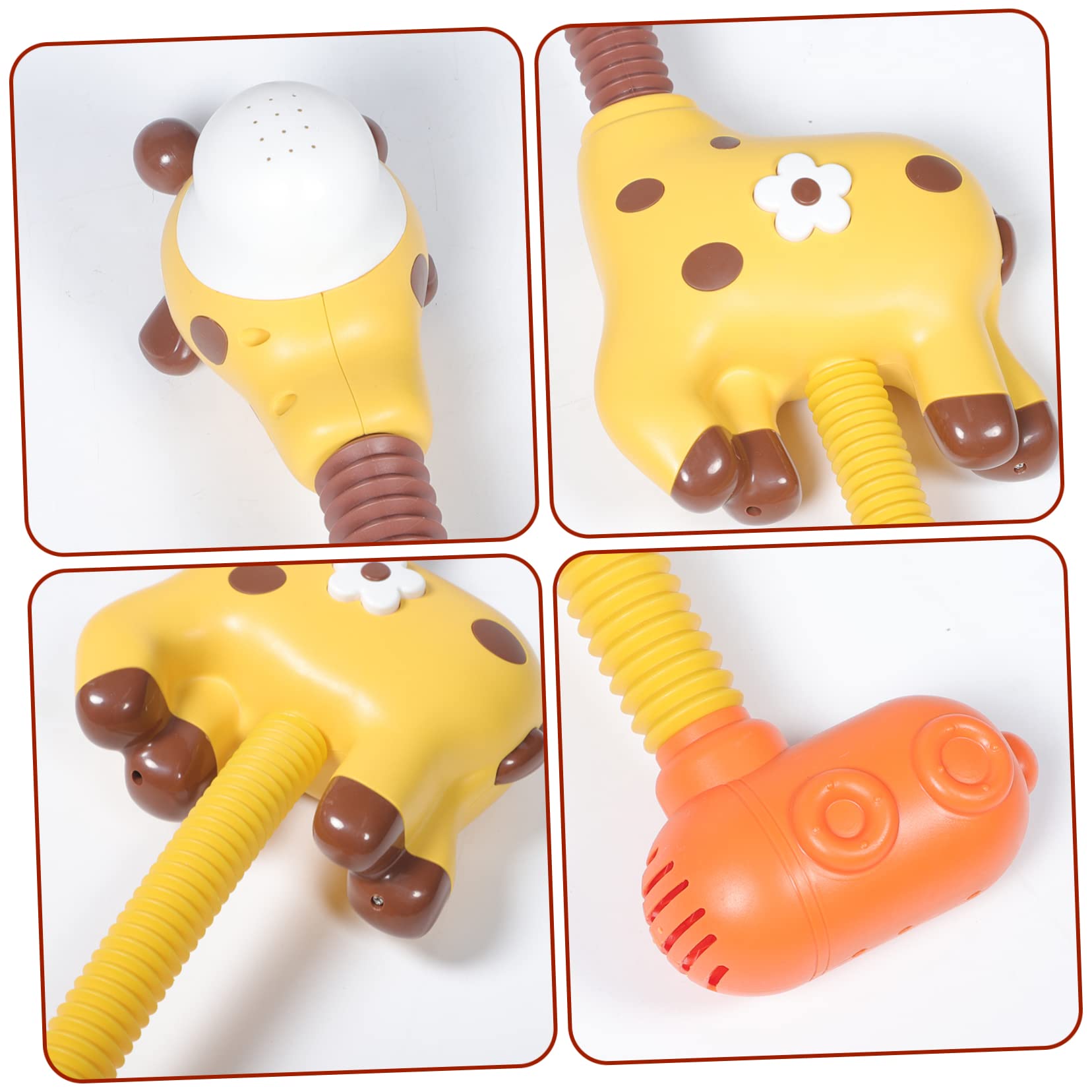 Angoily 2-Pack Giraffe Shower Head Bath Toys for Kids - Fun Animal-Themed Bath Sprayer with Adjustable Water Flow - Perfect for Toddler Bathtime Play & Sensory Development (Yellow Plastic)