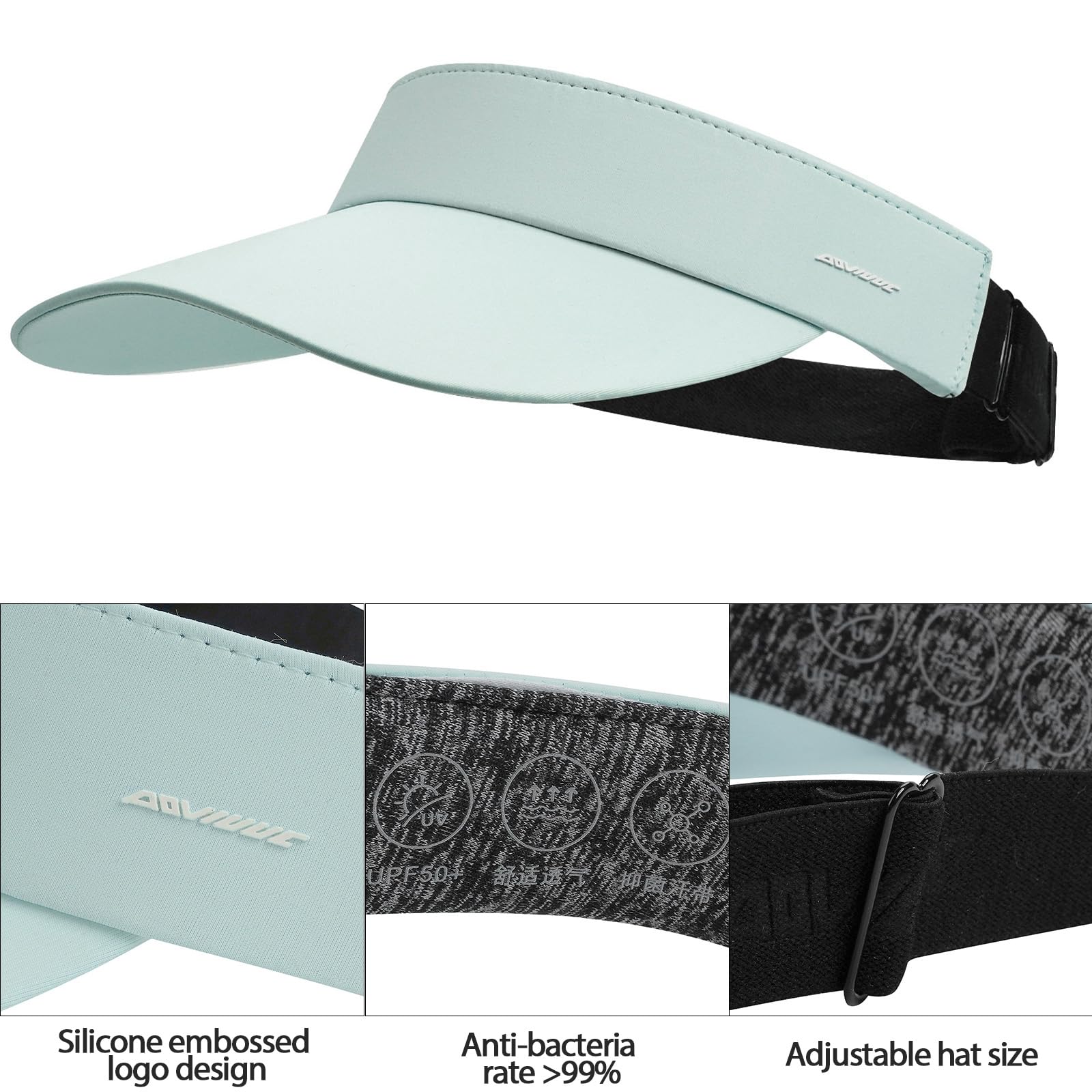 Clape Sun Visor Hats - UV Protection Baseball Cap with Large Brim & Stretchy Band - Lightweight Summer Beach & Golf Hat for Women - Perfect for Outdoor Activities, Travel, and Sports