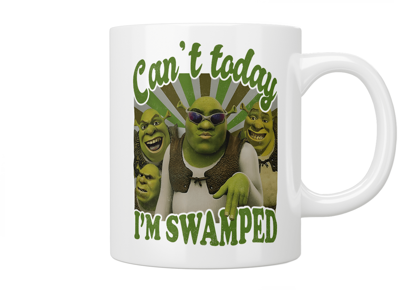 Shrek 'Can't Today I'm Swamped' Coffee Mug - Funny Movie Quote Gift for Office Workers & Shrek Fans - Perfect for Coffee, Tea & Work Desks