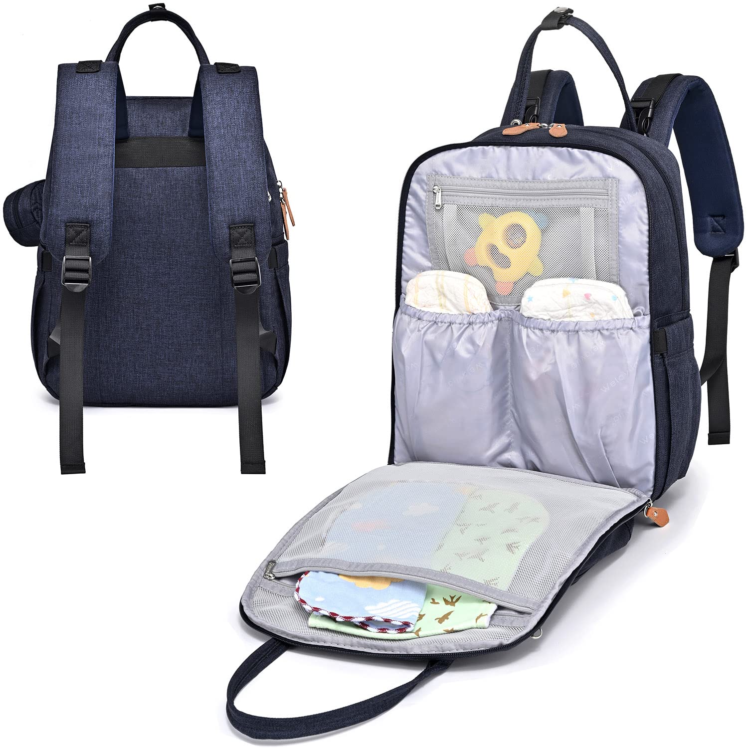 Waterproof Diaper Bag Backpack for Moms & Dads - Large Unisex Baby Bag with Changing Pad, Insulated Bottle Pockets - Perfect for Travel, Daycare & Outdoor Adventures