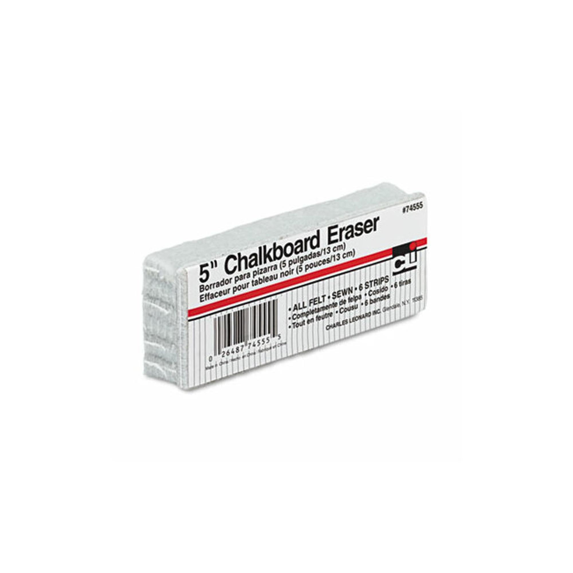 Premium Chalkboard Eraser - Durable Felt Eraser for Classroom & Home Use - Charles Leonard Chl74555 - Perfect for Whiteboards, Blackboards & School Supplies