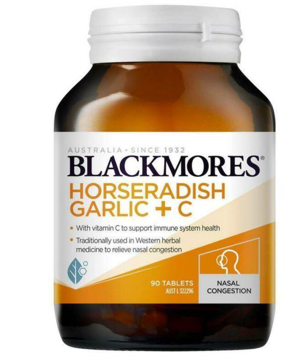 Blackmores Super Strength Horseradish Garlic + C Supplement - Immune Support & Antioxidant Boost - Supports Respiratory Health & Circulation - Perfect for Cold Season & Wellness Routine