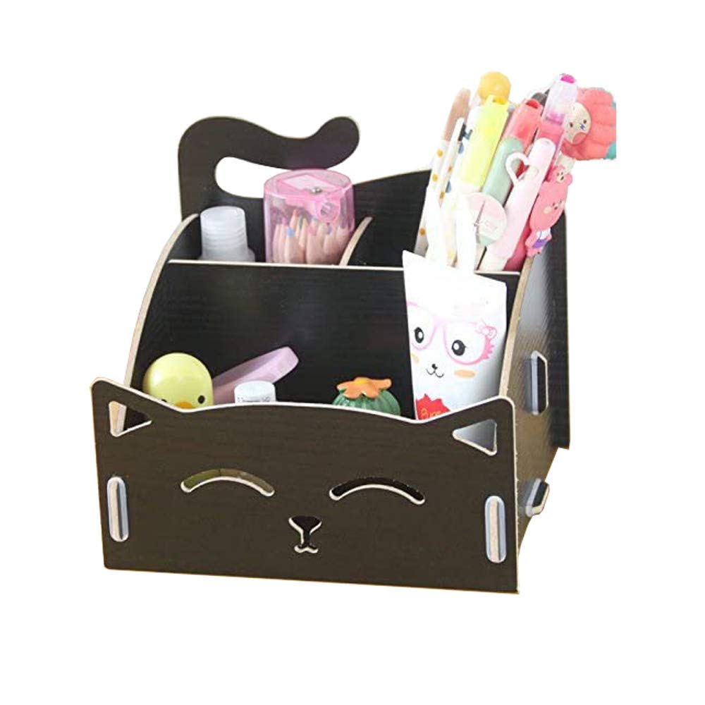 Elegant Folding Pen Holder Desk Organizer - Artwork Inspired Stationery Storage for Office & Home Decor (Black) | Perfect for Workspace, Study & Gift Giving