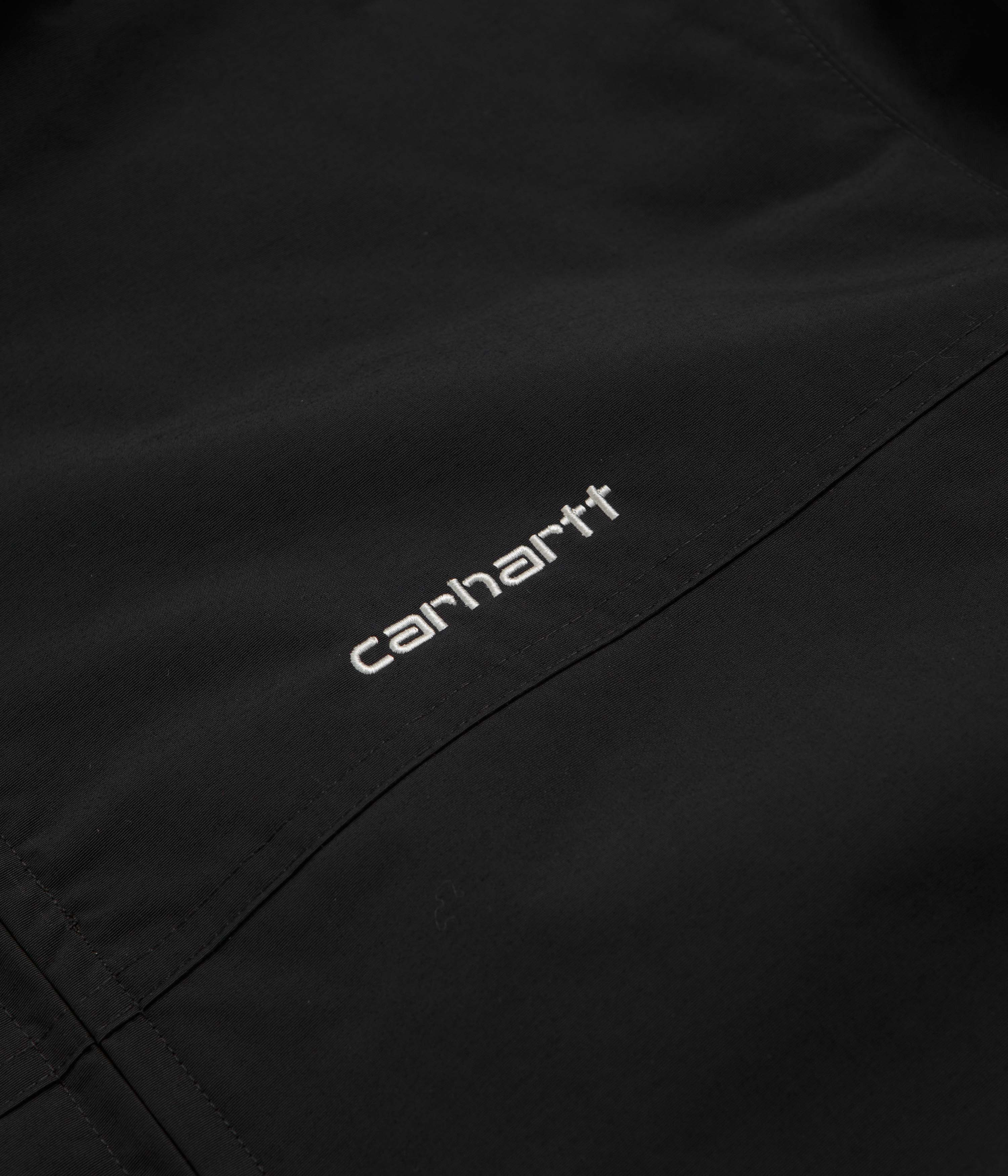 Carhartt Hooded Sail Jacket for Men & Women - Waterproof Windbreaker with Fleece Lining (Black/White) - Perfect for Outdoor Work, Hiking & Casual Wear