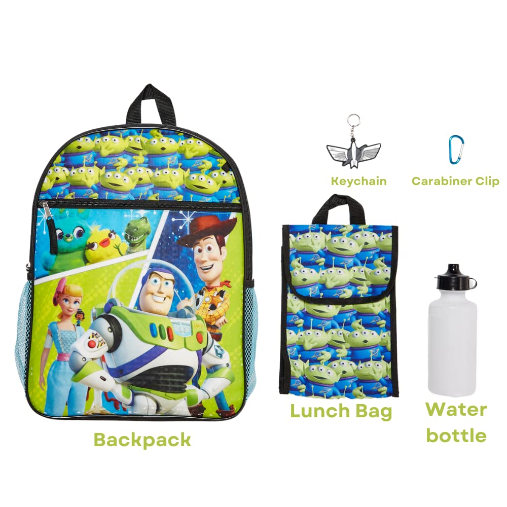 RALME Pixar Toy Story Kids Backpack Set - 16 Inch School Backpack with Lunch Bag & Water Bottle | Perfect for School, Travel & Disney Theme Park Adventures