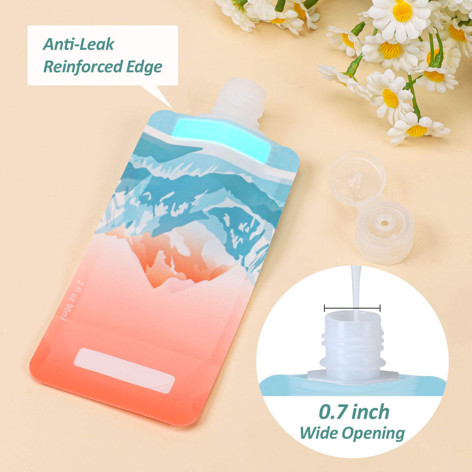PACKISM 15-Pack 3oz Leak-Proof TSA Approved Travel Toiletry Bottles - Slim & Lightweight Space-Saving Containers for Shampoo, Conditioner, Lotion & Body Wash - Perfect for Air Travel, Camping & Gym Use