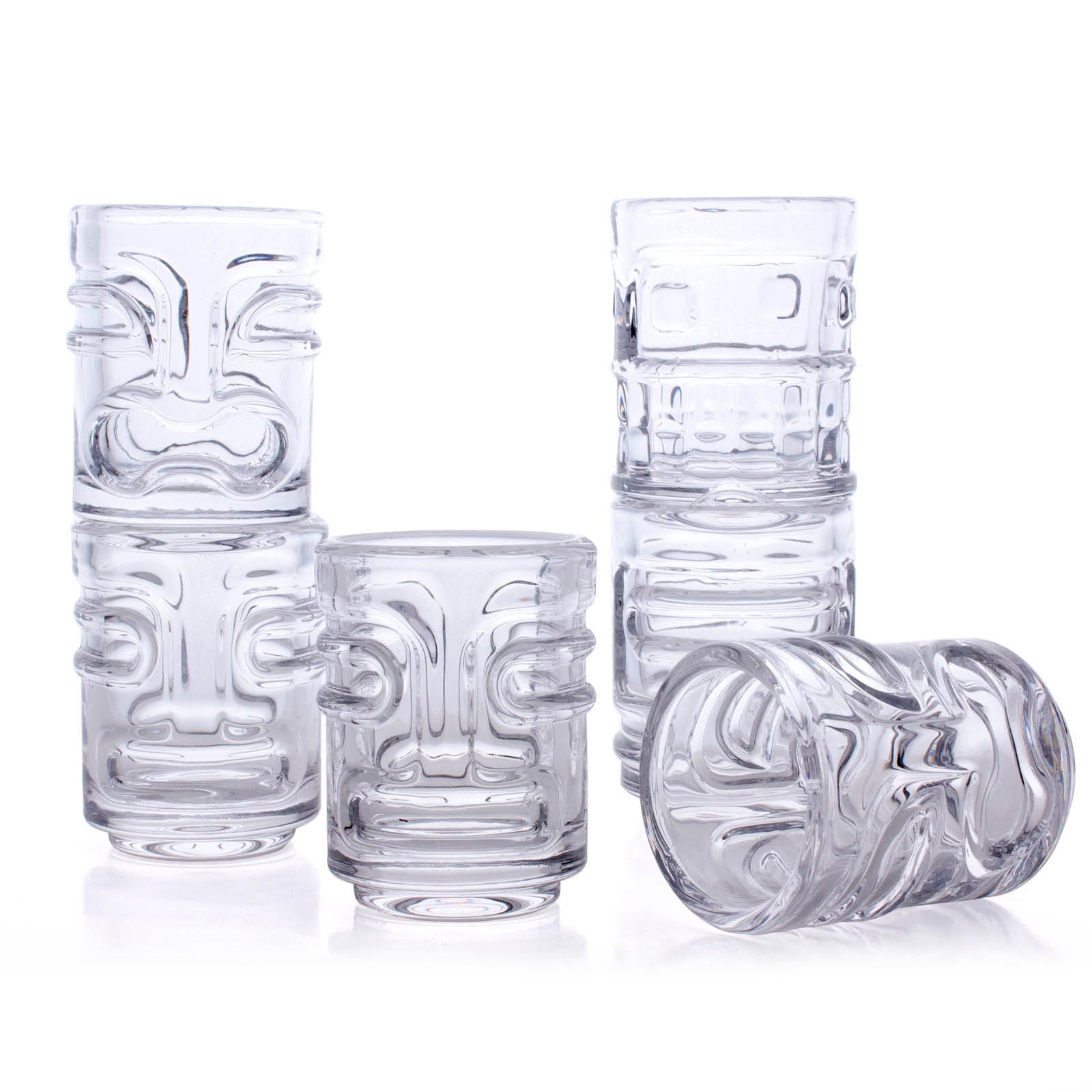 BarConic® Tiki Shot Glasses - 12-Pack Stackable Hawaiian-Themed Party Cups for Cocktails, Tequila & Liquor - Perfect for Luau, Beach & Tropical Themed Parties