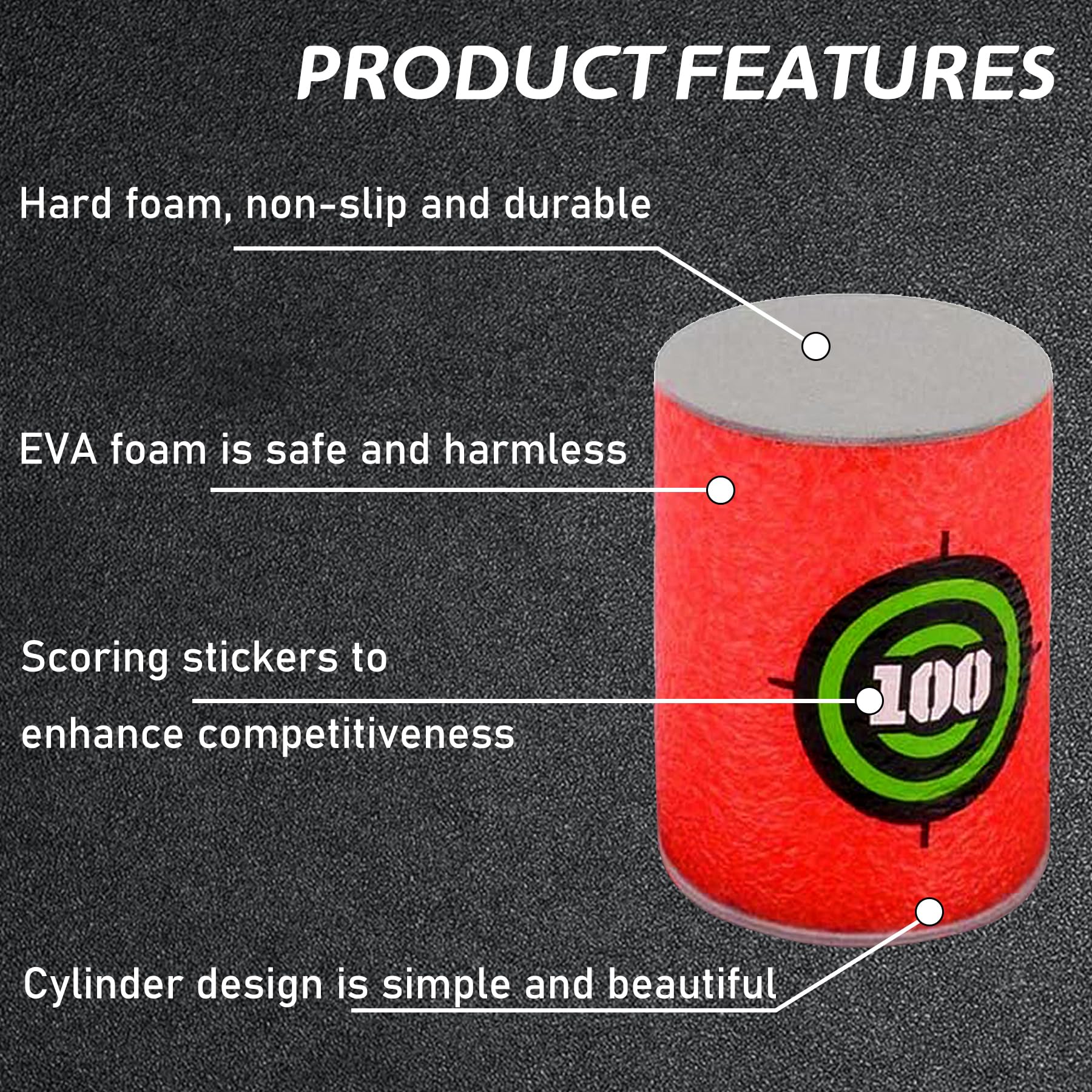 EKIND Foam Can Target - Compatible with Nerf Elite Series Blasters, Dart Shooting Target Practice for Kids & Adults - Perfect for Indoor/Outdoor Nerf Battles & Backyard Games