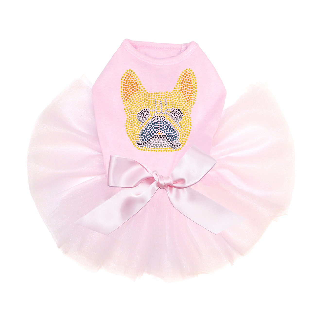 French Bulldog Rhinestone Bling Dog Tutu Dress - Pink Size M for Small Dogs | Pet Party Outfit, Birthday Costume & Photo Shoot Accessory